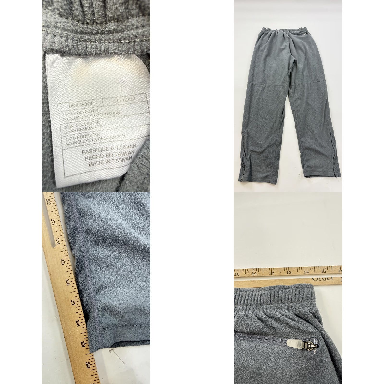 Nike Nike Pants Mens Large Gray Therma-Fit Fleece Sweatpants Zip Pockets Warm Up Size US 33 - 8 Thumbnail