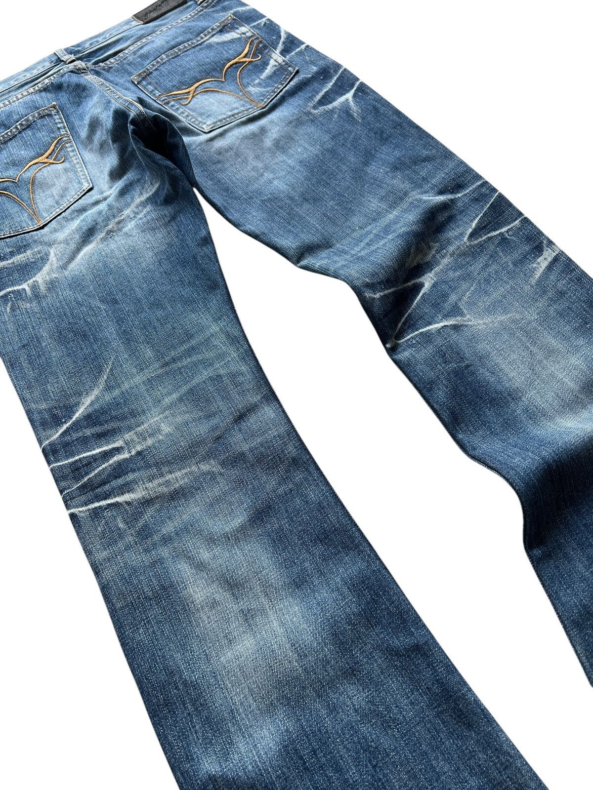 JACKROSE Jackrose Distressed Whiskers Flare Denim Size US 34 / EU 50 - 12 Thumbnail