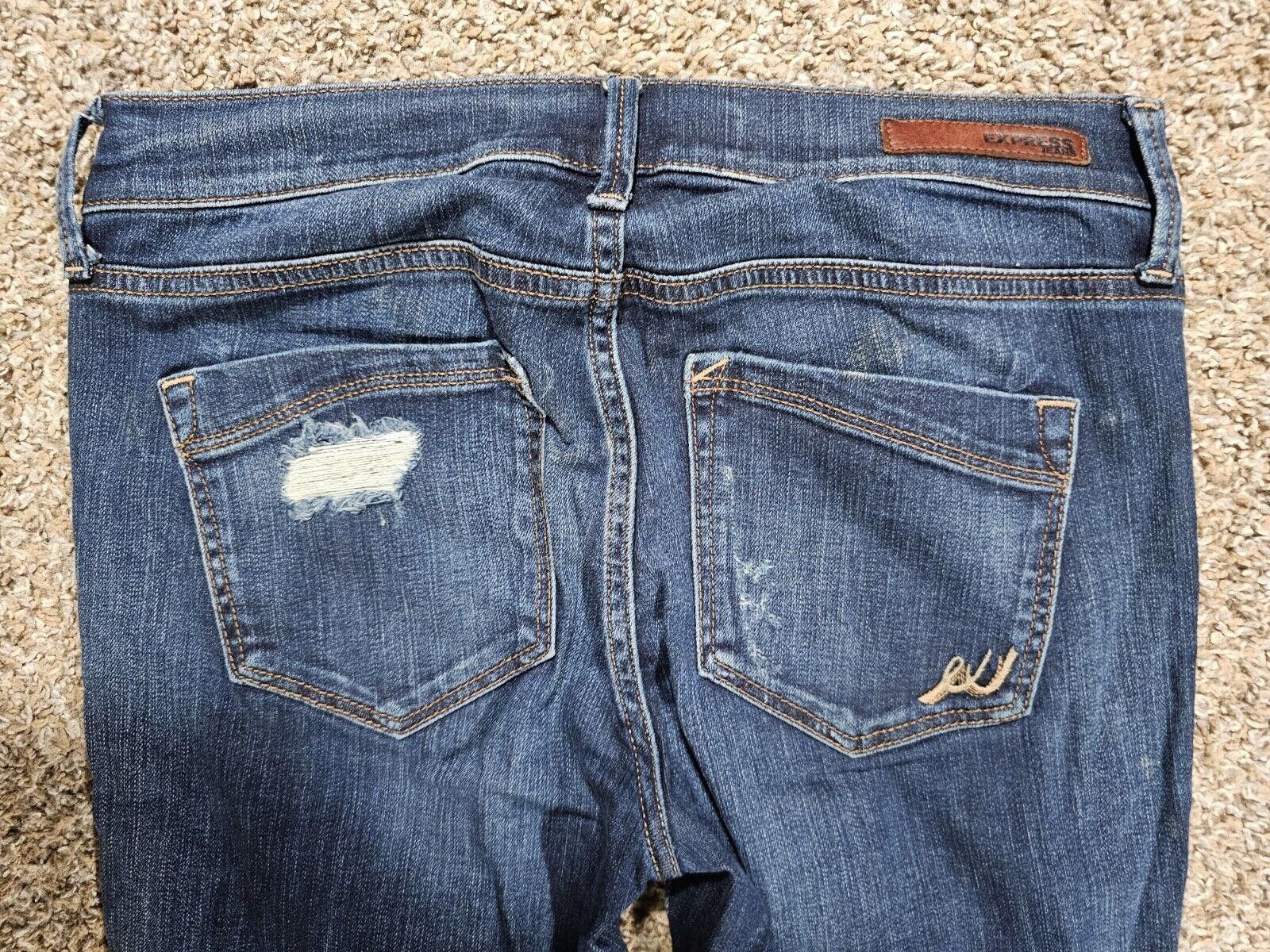 Express Express jeans legging midrise 4R Distressed destroyed Size 27" / US 4 / IT 40 - 9 Thumbnail