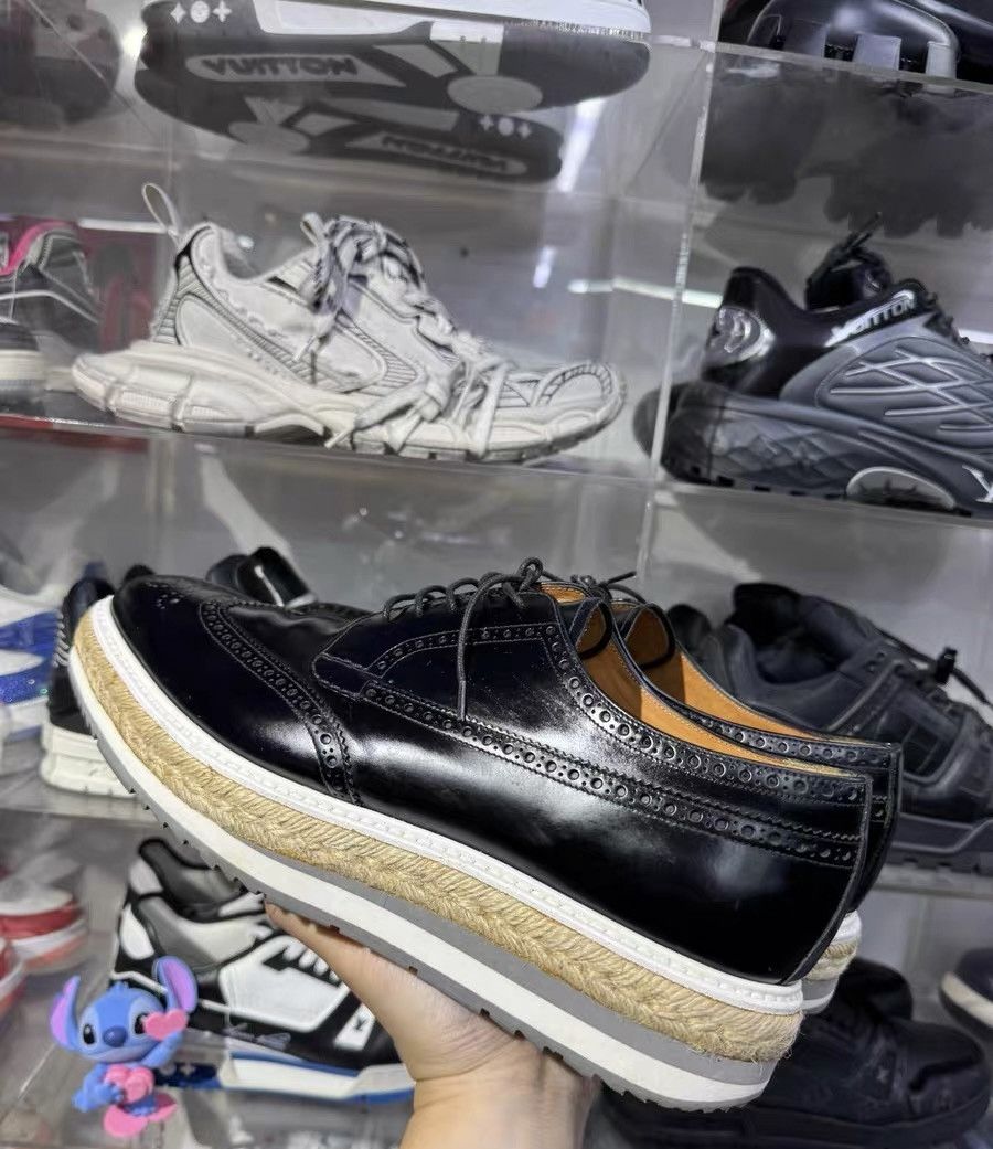Prada Prada Classic Black Brogue Platform Shoes Size US 10 / EU 43 - 3 Thumbnail