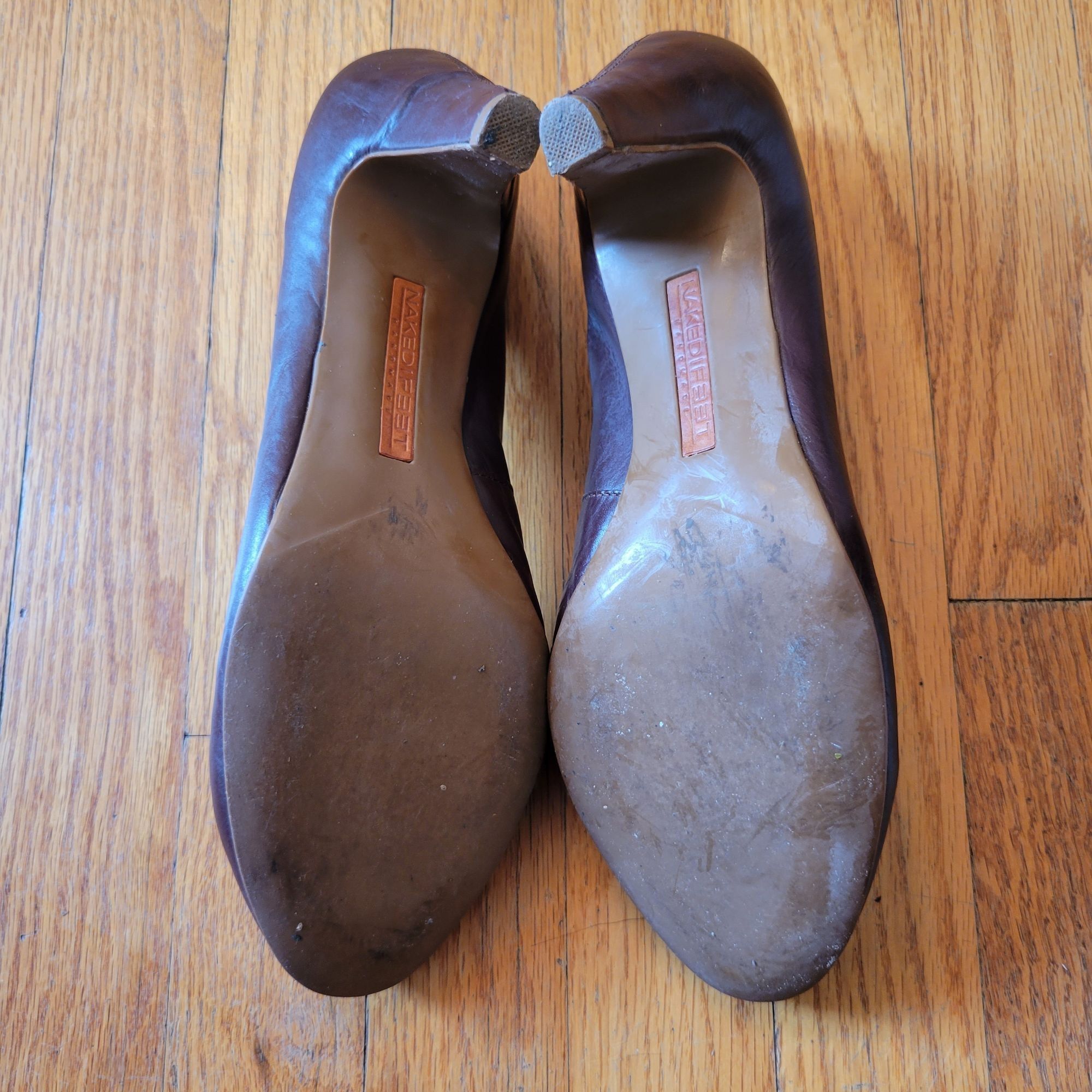 Vintage Naked Feet Handmade Brown Leather Pumps Heels 10M CONTEMPORA Size US 10 / IT 40 - 3 Thumbnail