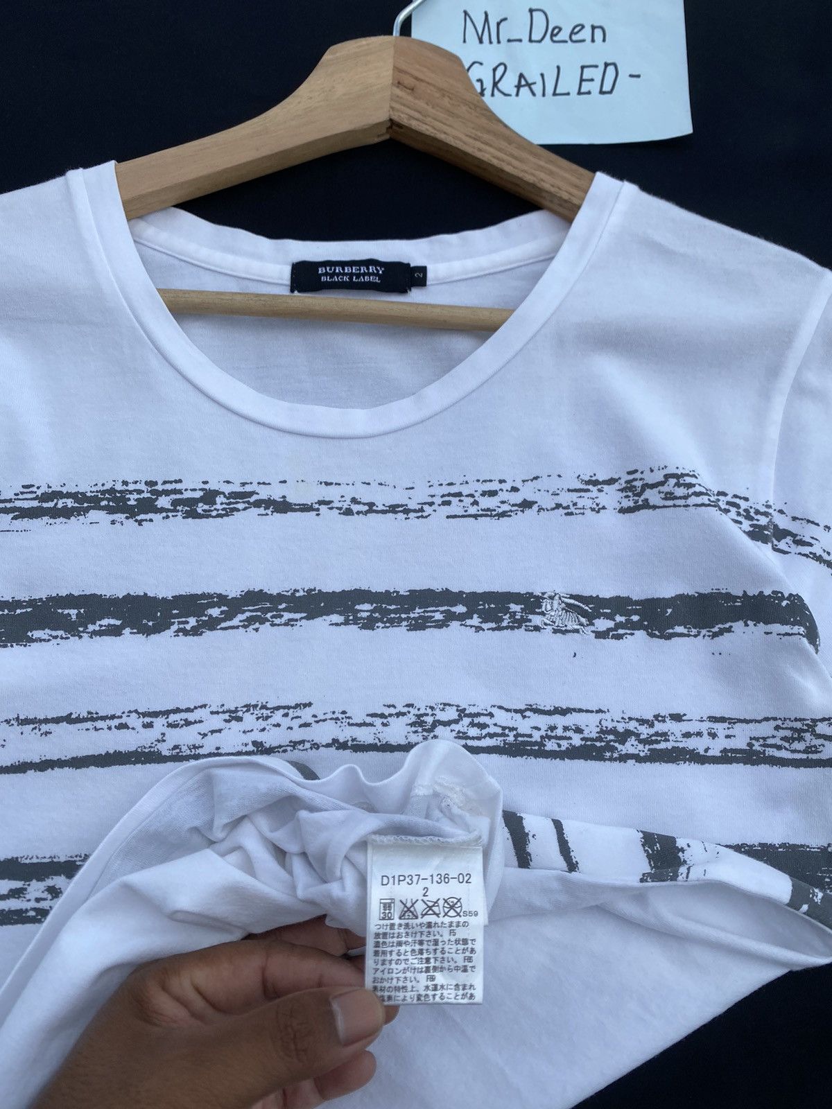 Burberry Vintage Burberry Black Label Stripes Tshirt Size US S / EU 44-46 / 1 - 9 Thumbnail
