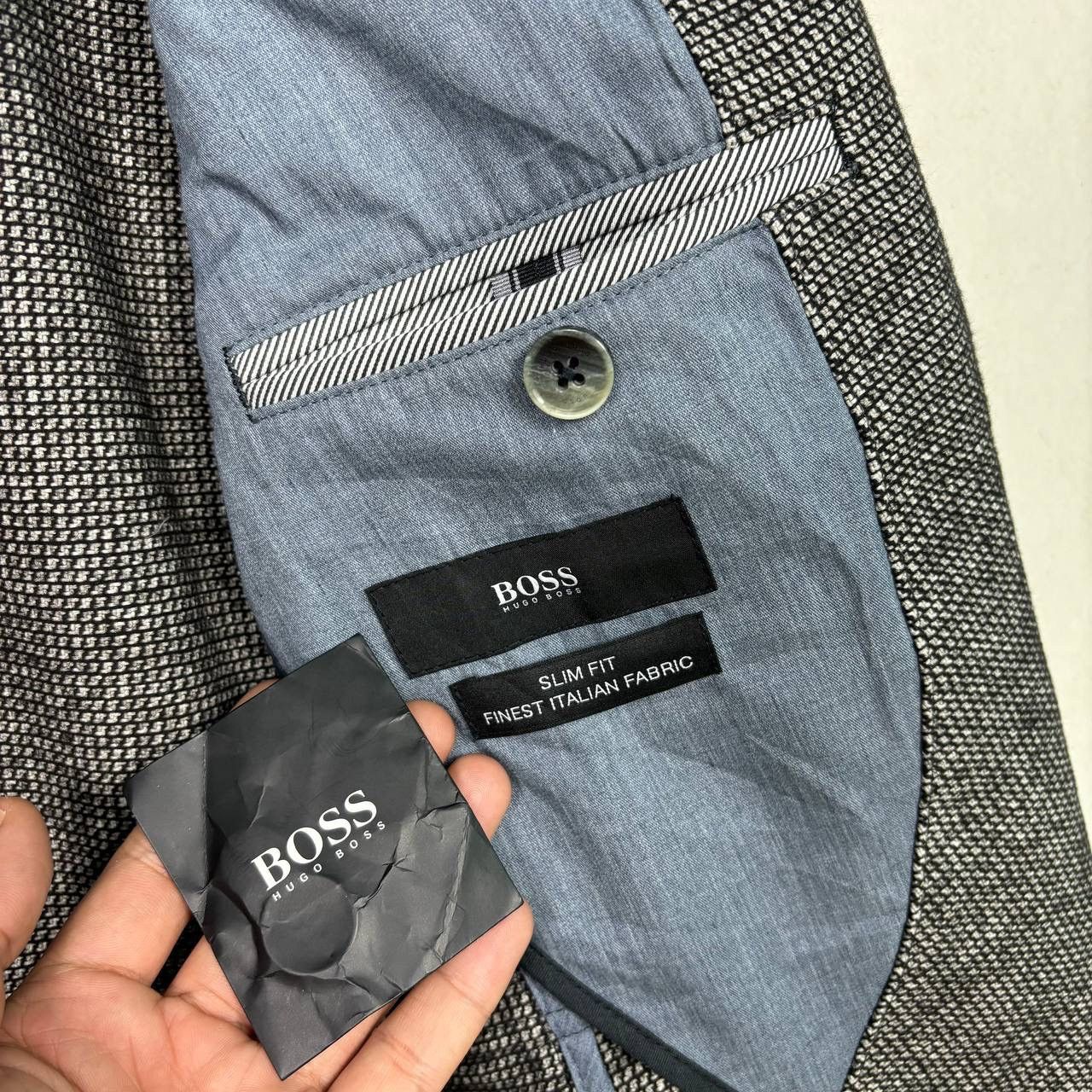 Hugo Boss Hugo Boss Slim Fit Blazer Jacket Gray Wool Blend Size 50S - 6 Thumbnail