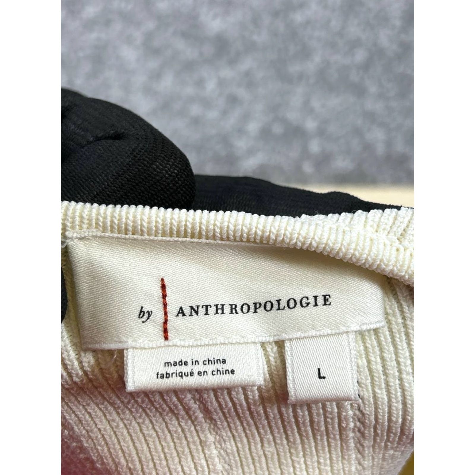 Anthropologie Anthropologie Shirt Womens L Ivory Knit Pullover Collared Cotton T-Shirt Casual Basic Knit Size L / US 10 / IT 46 - 3 Thumbnail