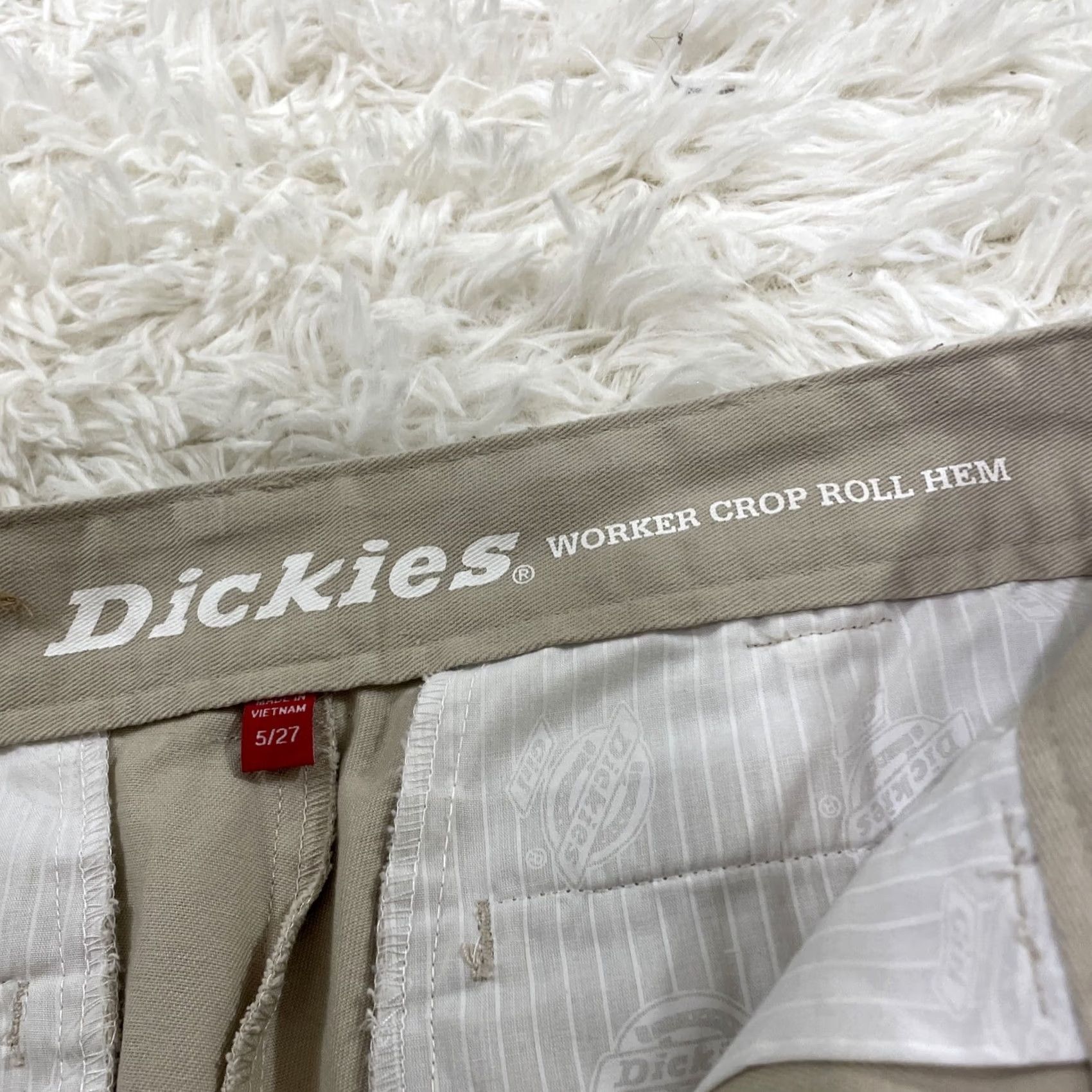 Dickies DICKIES Pants Women 5/27 Work Crop Roll Hem Khaki Logo Heritage Pants 5/27 30x28 Size 27" / US 4 / IT 40 - 7 Thumbnail