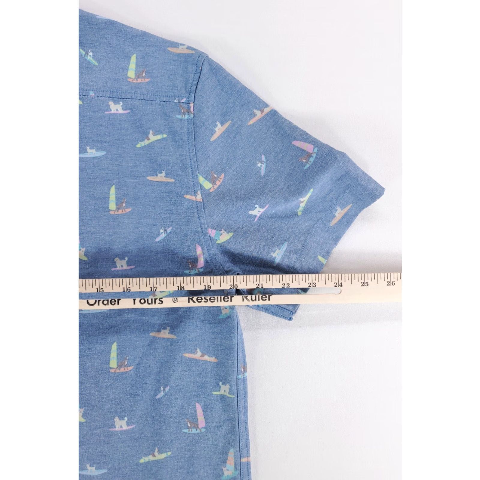 Chubbies Chubbies Button Down Shirt Short Sleeve AOP Dogs Surfboards Blue Mens M Size US M / EU 48-50 / 2 - 7 Thumbnail