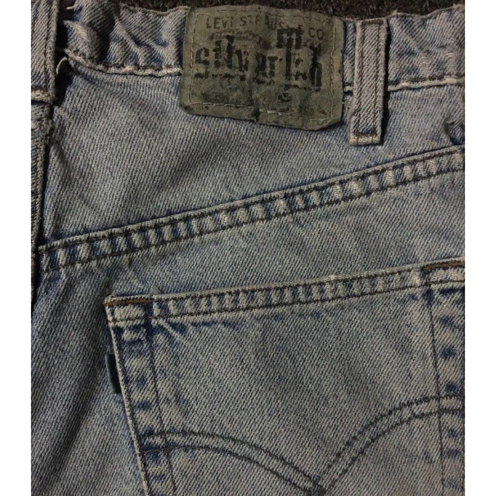 Levi's VINTAGE Levis Silvertab 90s Distressed Thrashed Cut Off Jean Shorts 28 Women Blue Grunge Punk Biker Retro Rock Casual Size 28" / US 6 / IT 42 - 3 Thumbnail