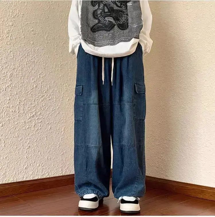 Japanese Brand Retro Loose Straight Washed Jeans Size US 34 / EU 50 - 1 Thumbnail