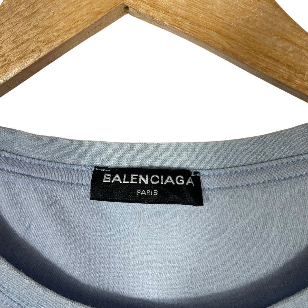 Balenciaga Balenciaga Paris Logo T-Shirt Blue Small Logo Back Print Size US M / EU 48-50 / 2 - 3 Thumbnail