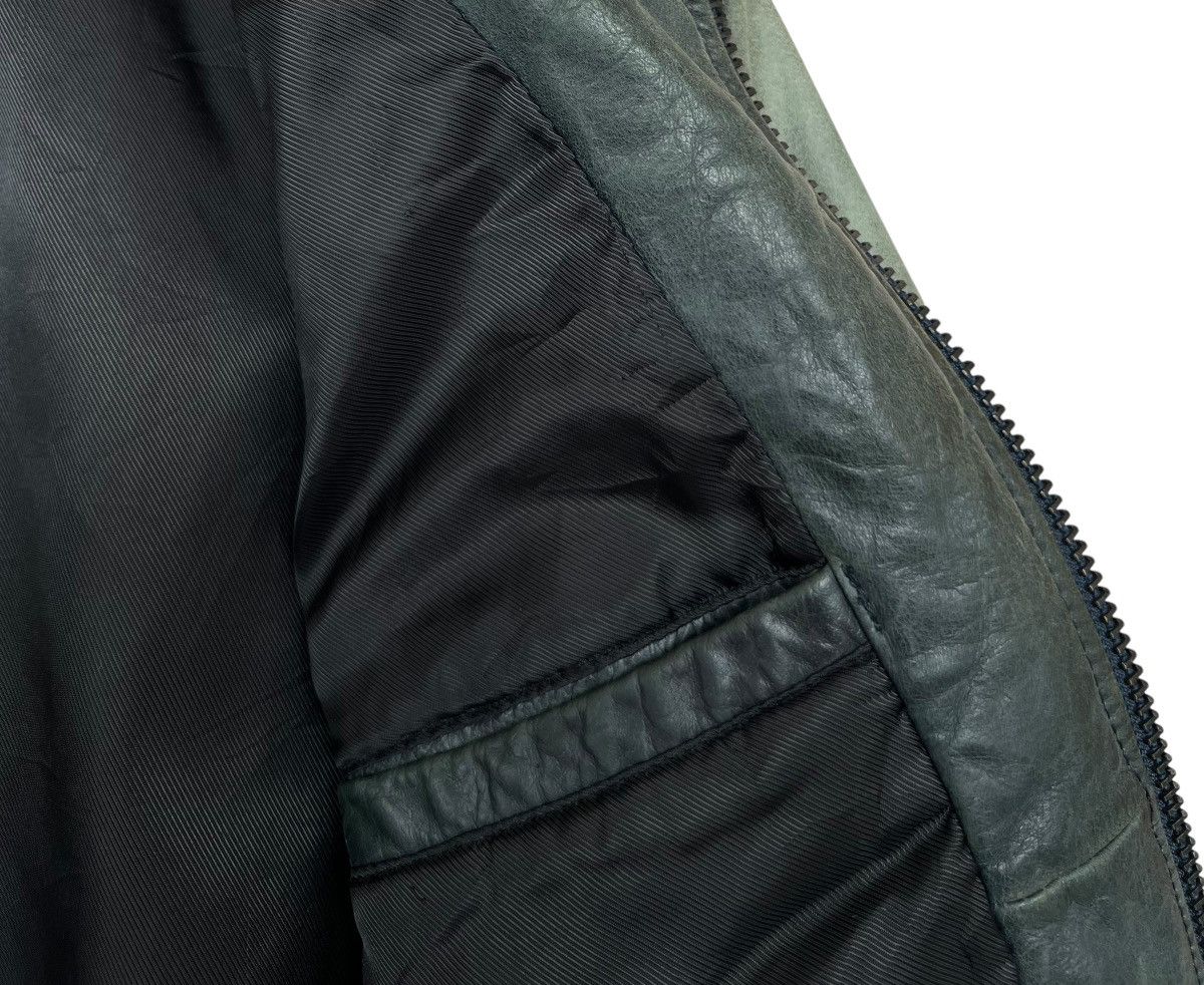 Avirex Zipper Sunfaded Distressed Racing Leather Jacket