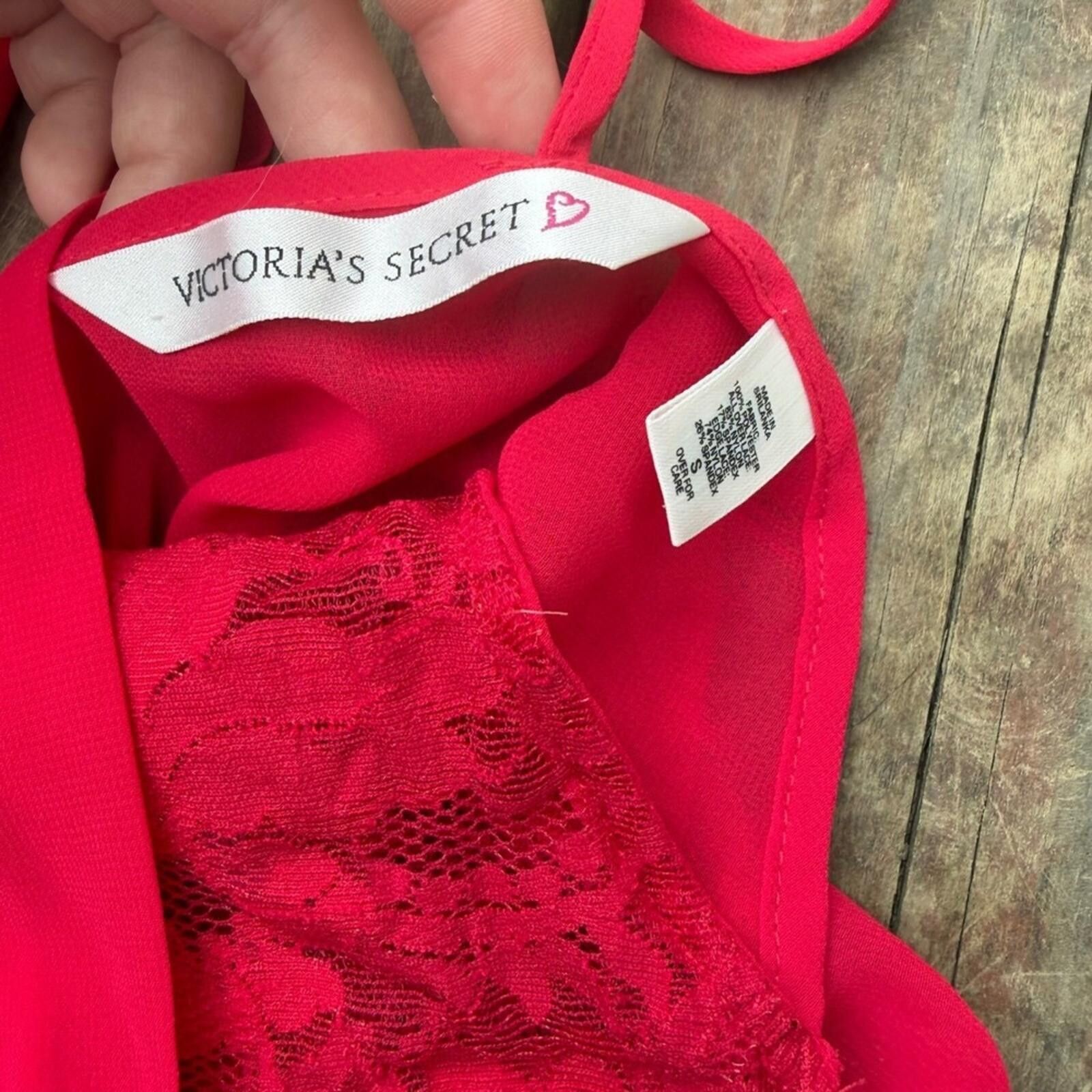 Other Victorias Secret Red Lace Ruffle Teddy Bodysuit Small Size ONE SIZE - 3 Thumbnail