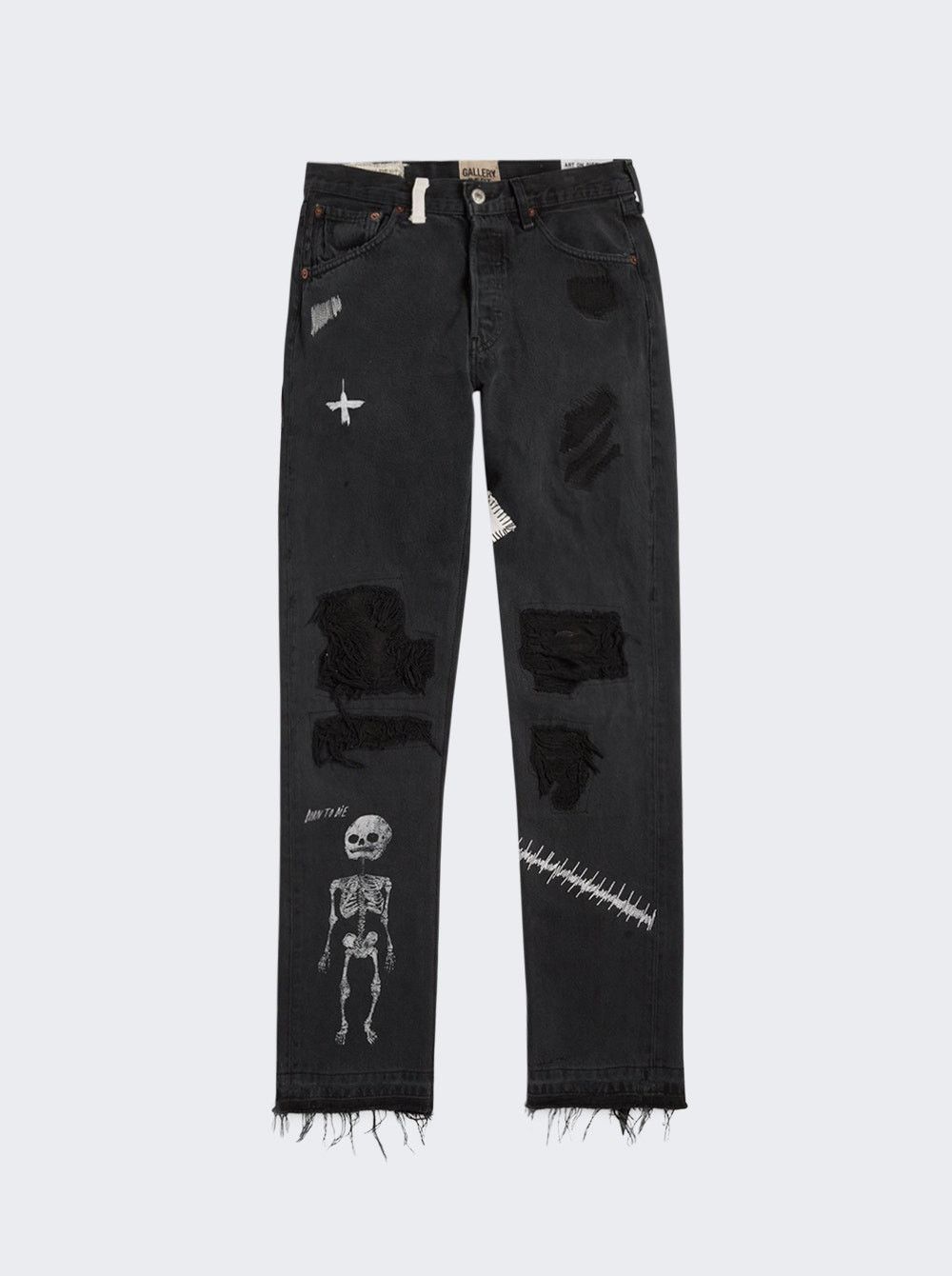 o1mle0226 Face Denim Jeans in Black