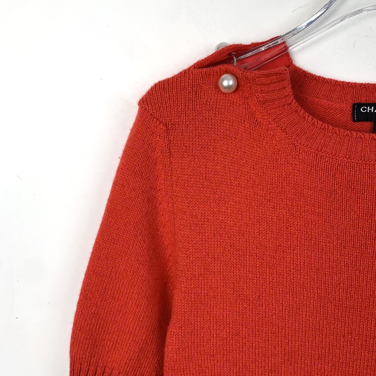 Chanel Chanel Red Pearl Button Cashmere Knit Dress K26WX Size XXS / US 00 / IT 34 - 3 Thumbnail