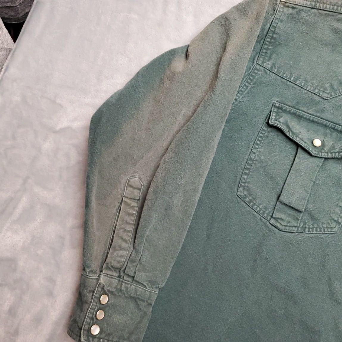 Vintage VINTAGE Pine Canyon Shirt Mens XL Green Chamois Flannel Pearlsnap Flap Pocket Western Button-Up Cotton Long Sleeve Collared Size US XL / EU 56 / 4 - 2 Thumbnail