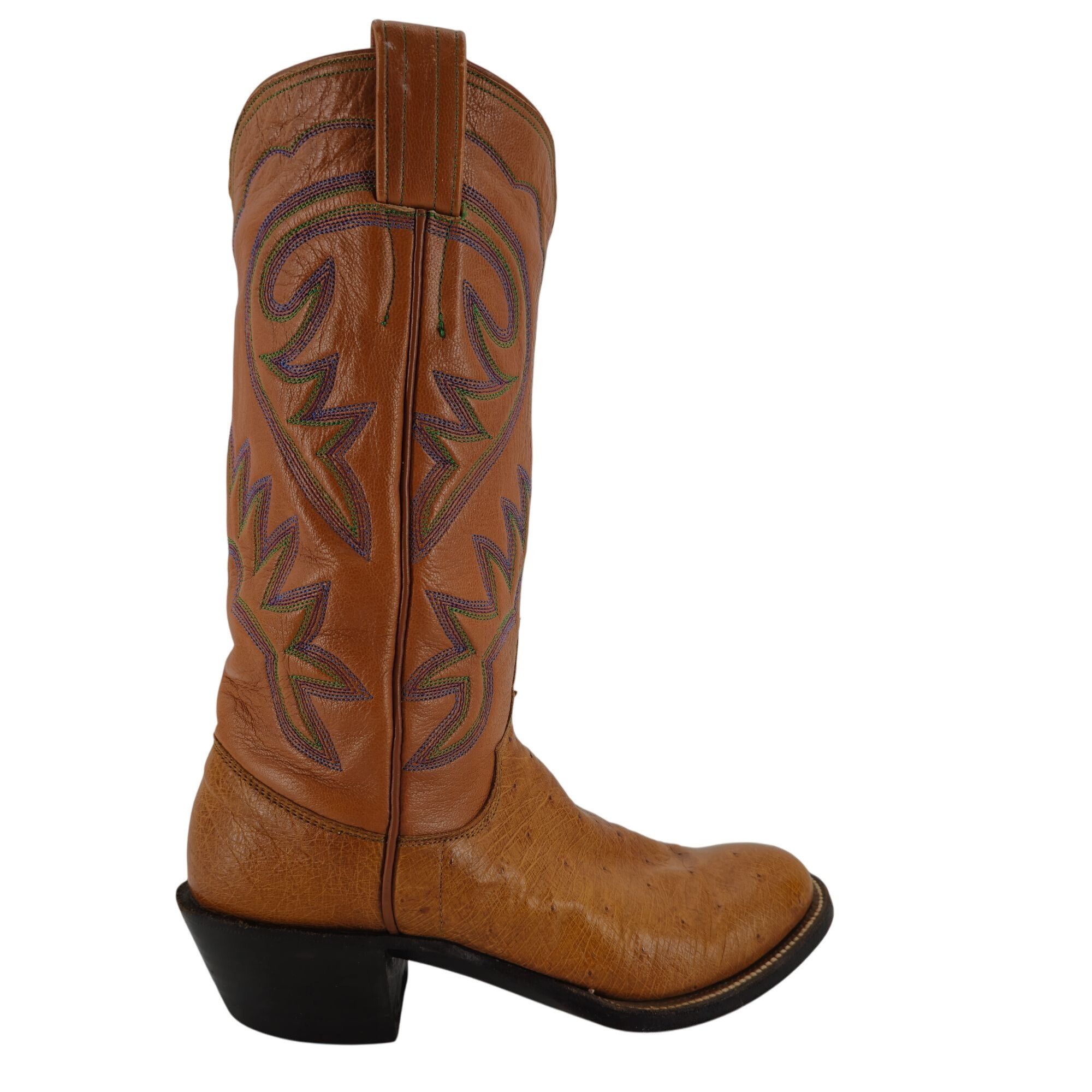 Other M.L. Leddys Ostrich Exotic Cowgirl Boots Womens 5B Brown Pur Size US 5 / IT 35 - 7 Thumbnail