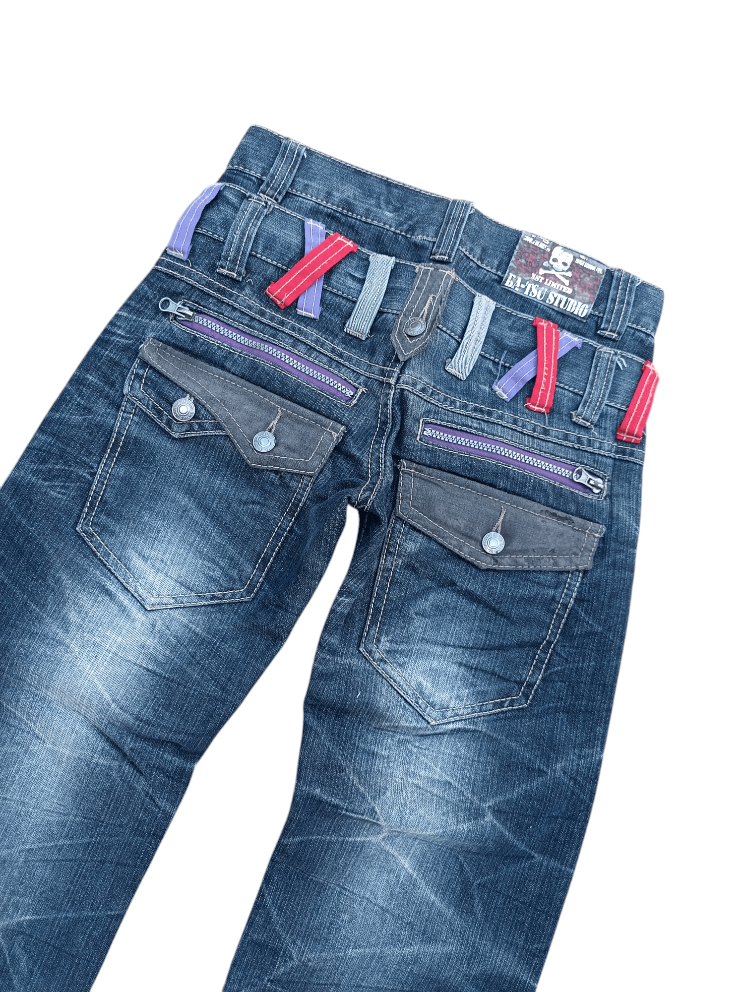 Japanese Brand RARE 🔥 Ba-tsu Studio Double Waist Patchwork Denim Jeans Size US 28 / EU 44 - 15 Thumbnail