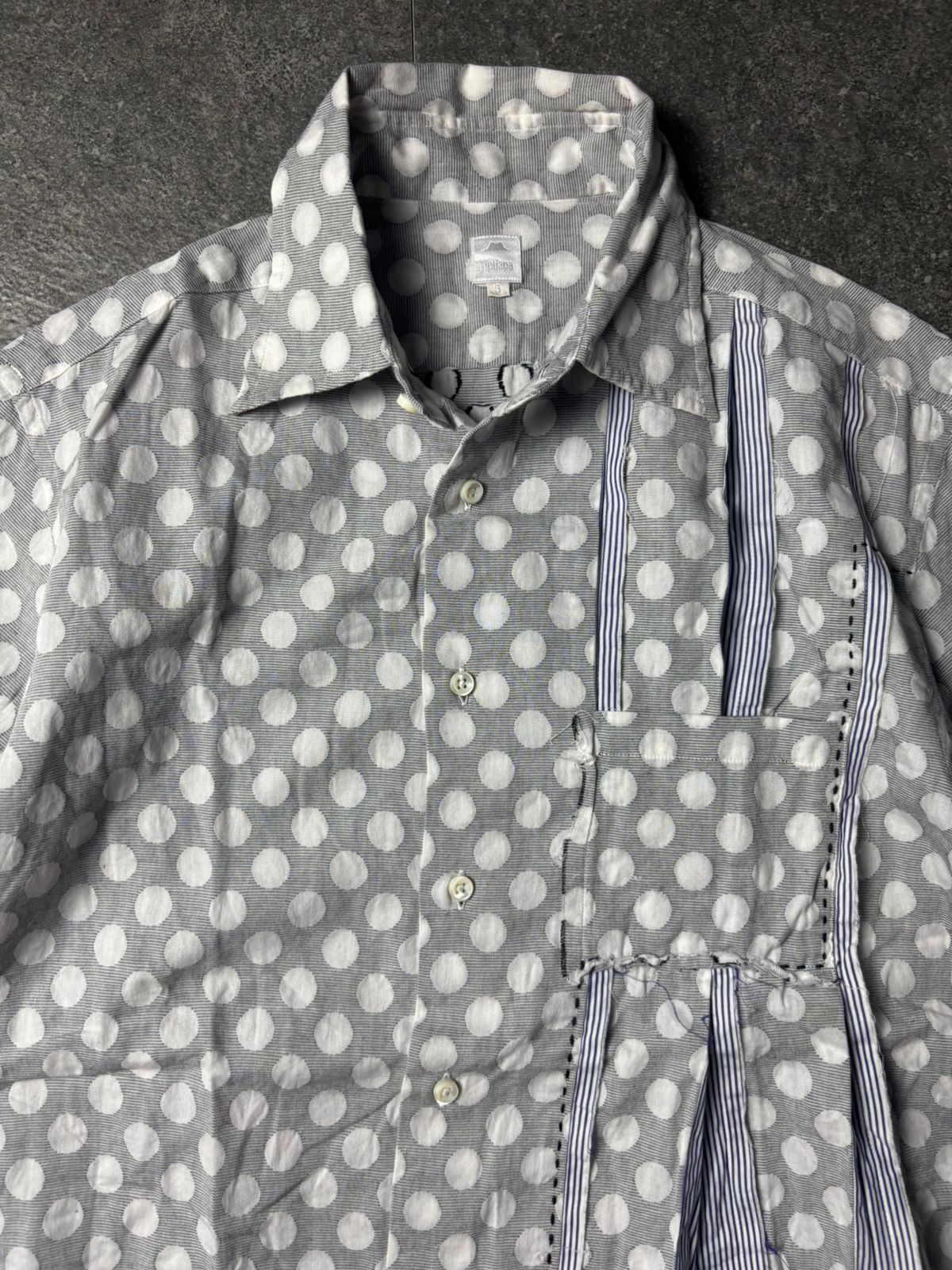 Japanese Brand RARE 2000s Jipijapa Japan Polkadot Cut & Sew Button-Up Shirt Size US M / EU 48-50 / 2 - 3 Thumbnail