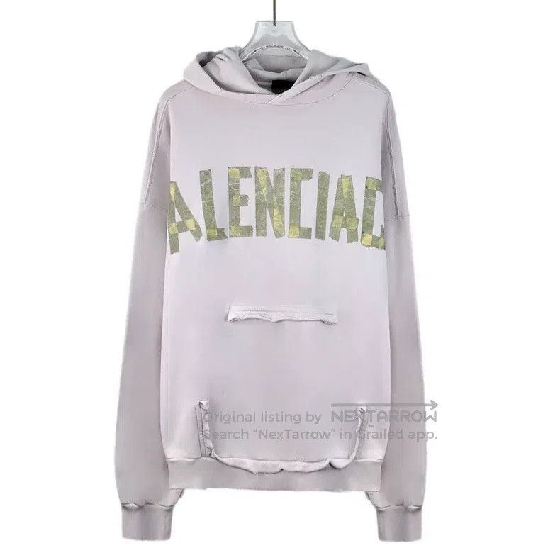 Balenciaga Balenciaga White Hole Distressed Tape Logo Letter Printed Size US XS / EU 42 / 0 - 1 Thumbnail