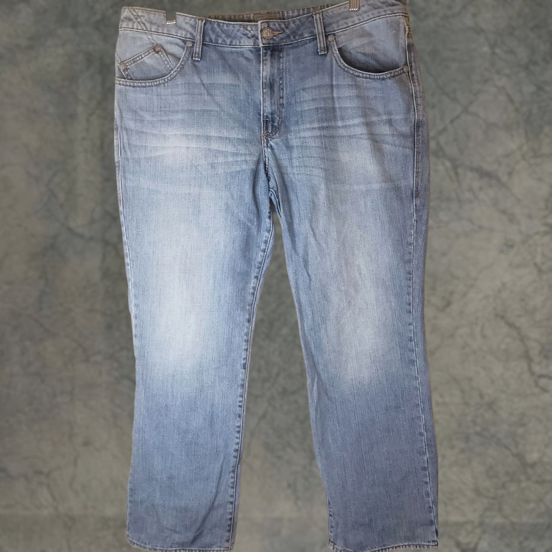 Vintage Rock & Republic Mens Jeans Boot Cut Blue 38x30 Button Fly Y2K Stiching Fading Size US 38 / EU 54 - 1 Thumbnail