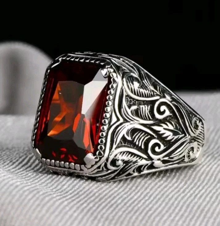 Other Turkish Signet Ring For Men Ancient Zircon Inlay Size 10 Size ONE SIZE - 4 Thumbnail