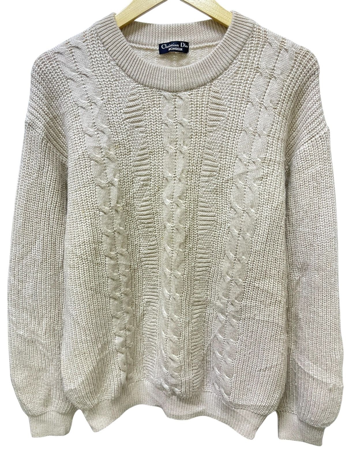 Cristian Dior Crewneck Cable Knitwear Sweater