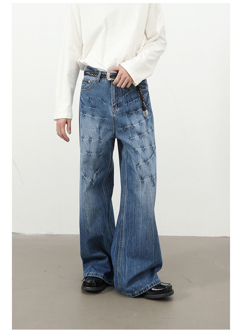 Jean American men's loose straight lightning washed jeans Size US 32 / EU 48 - 2 Thumbnail