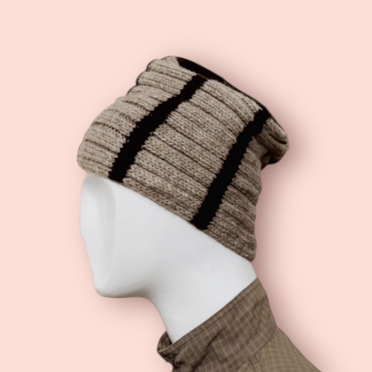 Japanese Brand VERSATILE ROLLED KNITTED WOOL BEANIE HAT Size ONE SIZE - 19 Thumbnail