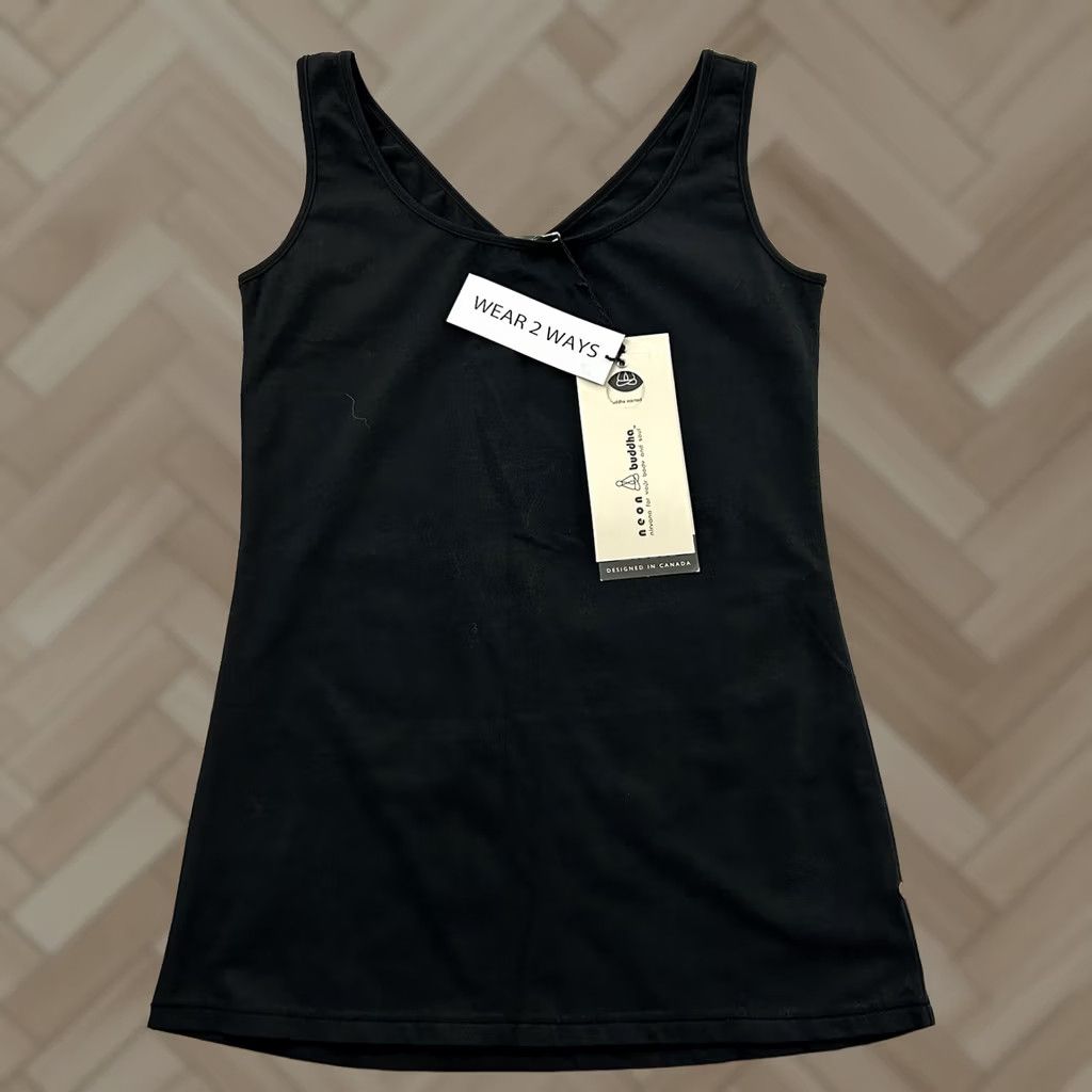 Vintage Neon Buddha Sleeveless Casual Yoga Tank Top XS Black 9 Size XS / US 0-2 / IT 36-38 - 1 Thumbnail