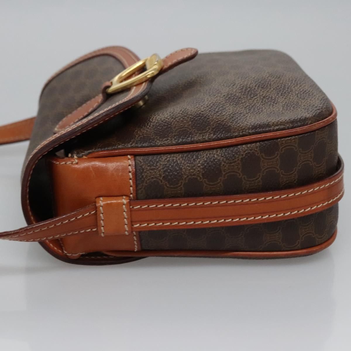 Celine CELINE Macadam Canvas Shoulder Bag Pvc Leather Brown Gold Size ONE SIZE - 5 Thumbnail