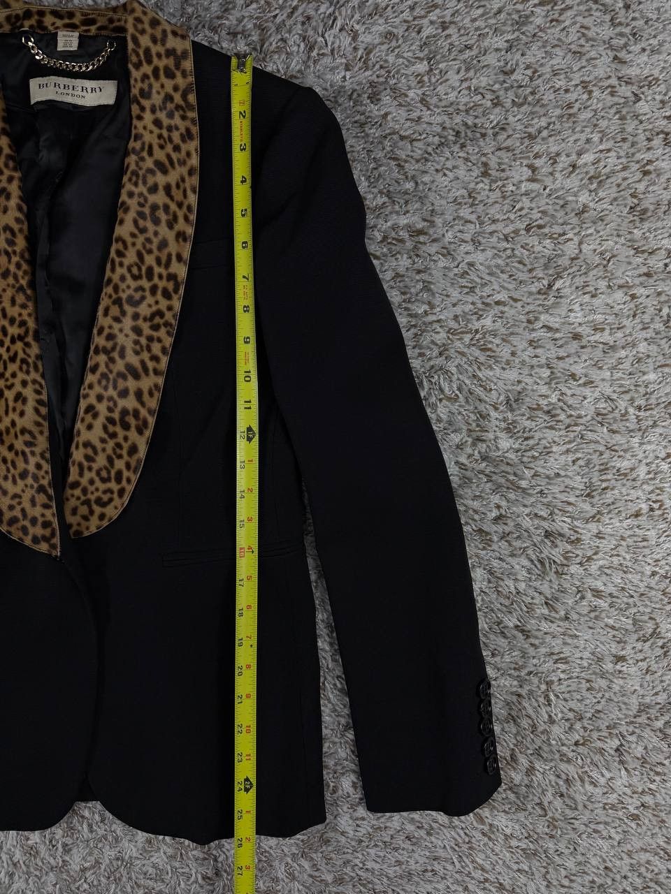 Burberry Burberry London Leopard Pony Hair Shawl Collar Wool Blazer Size L / US 10 / IT 46 - 6 Thumbnail
