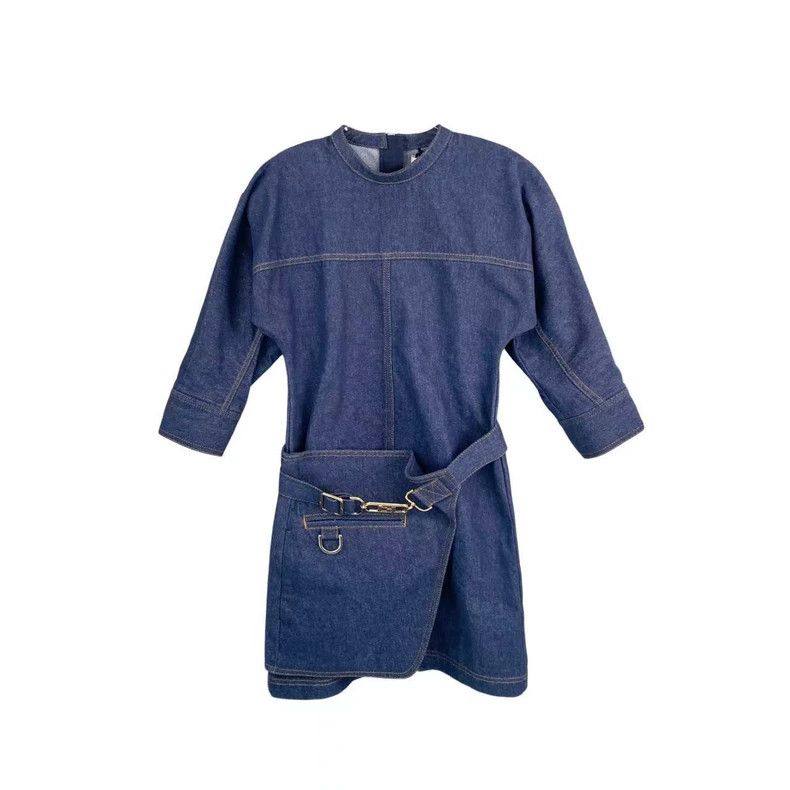 Fendi Fendi size 36 Long-sleeved horse buckle belt denim dress Size XS / US 0-2 / IT 36-38 - 1 Thumbnail