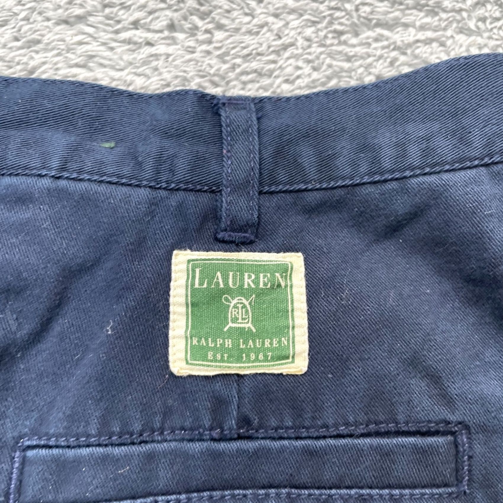 Ralph Lauren VINTAGE Lauren Ralph Lauren Pants Womens 8 Petite Blue Chino Cotton Tapered Leg Size 30" / US 8 / IT 44 - 4 Thumbnail