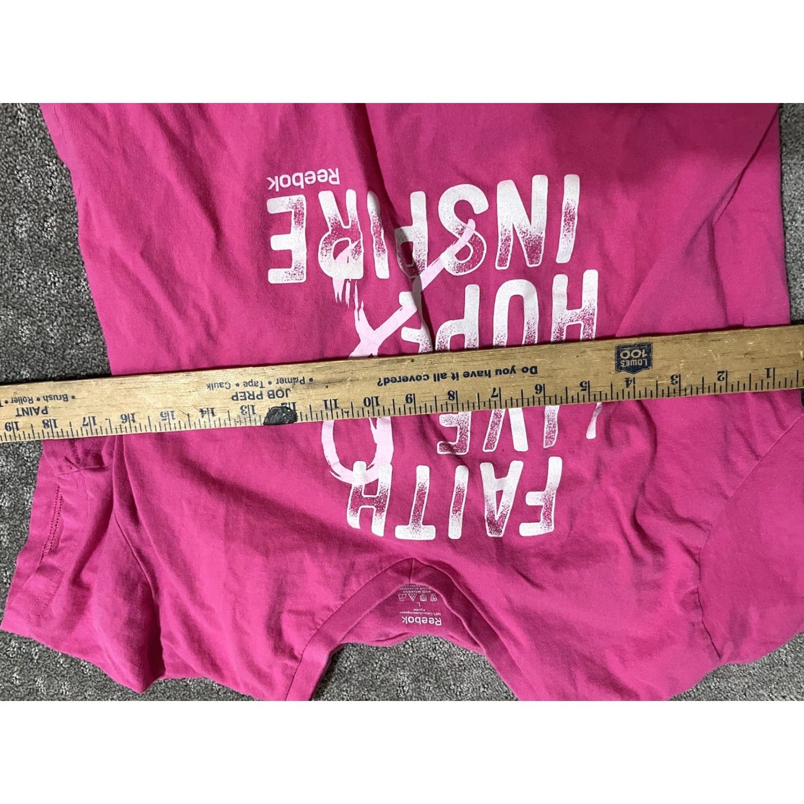 Reebok REEBOK Ladies Breast Cancer Faith Hope Live Inspire V-Neck T-Shirt Pink Large Size L / US 10 / IT 46 - 5 Thumbnail