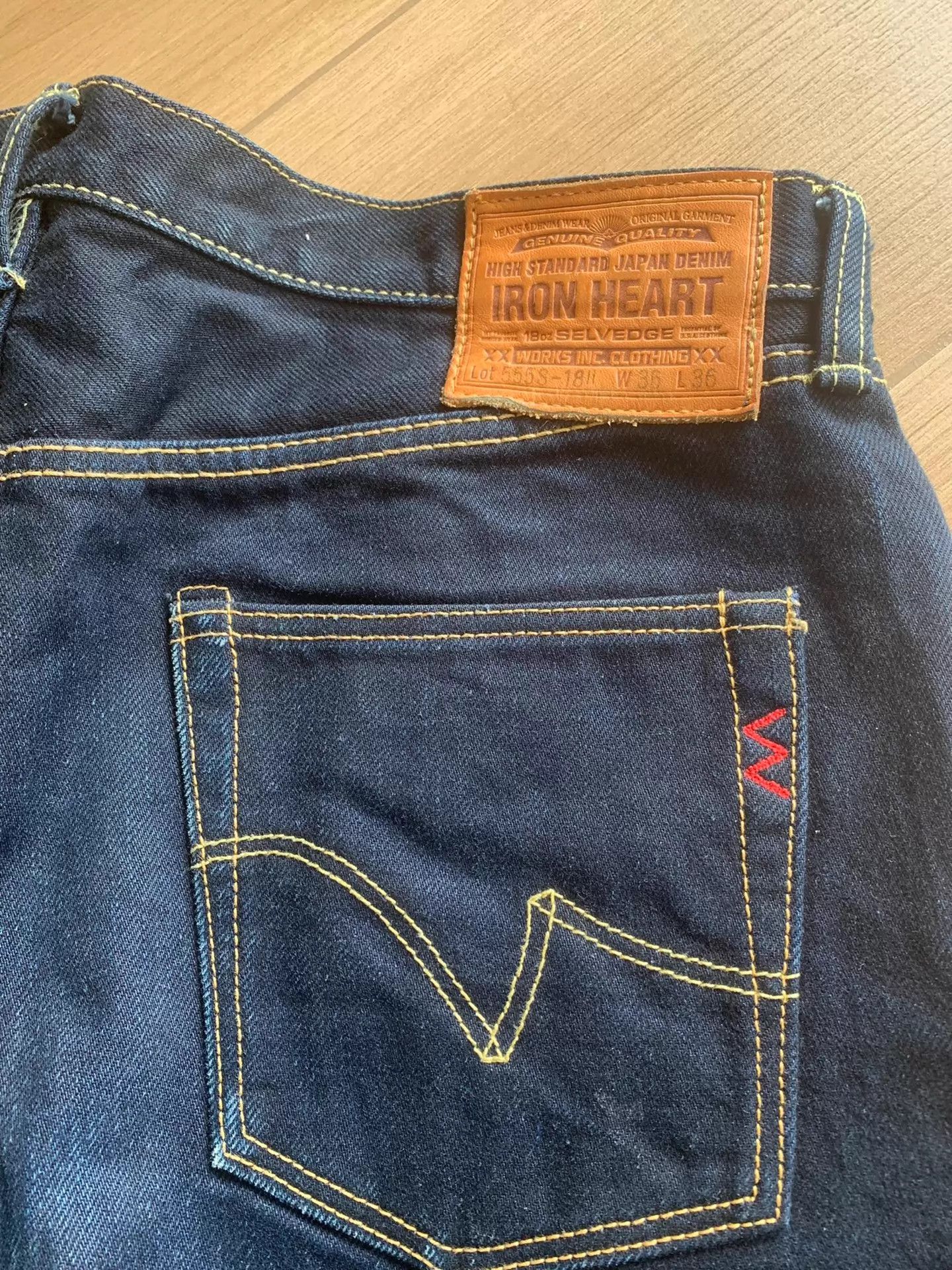 Iron Heart IRON HEART 555S 18oz HD Straight Double Dyed Jeans JPN Size US 36 / EU 52 - 3 Thumbnail