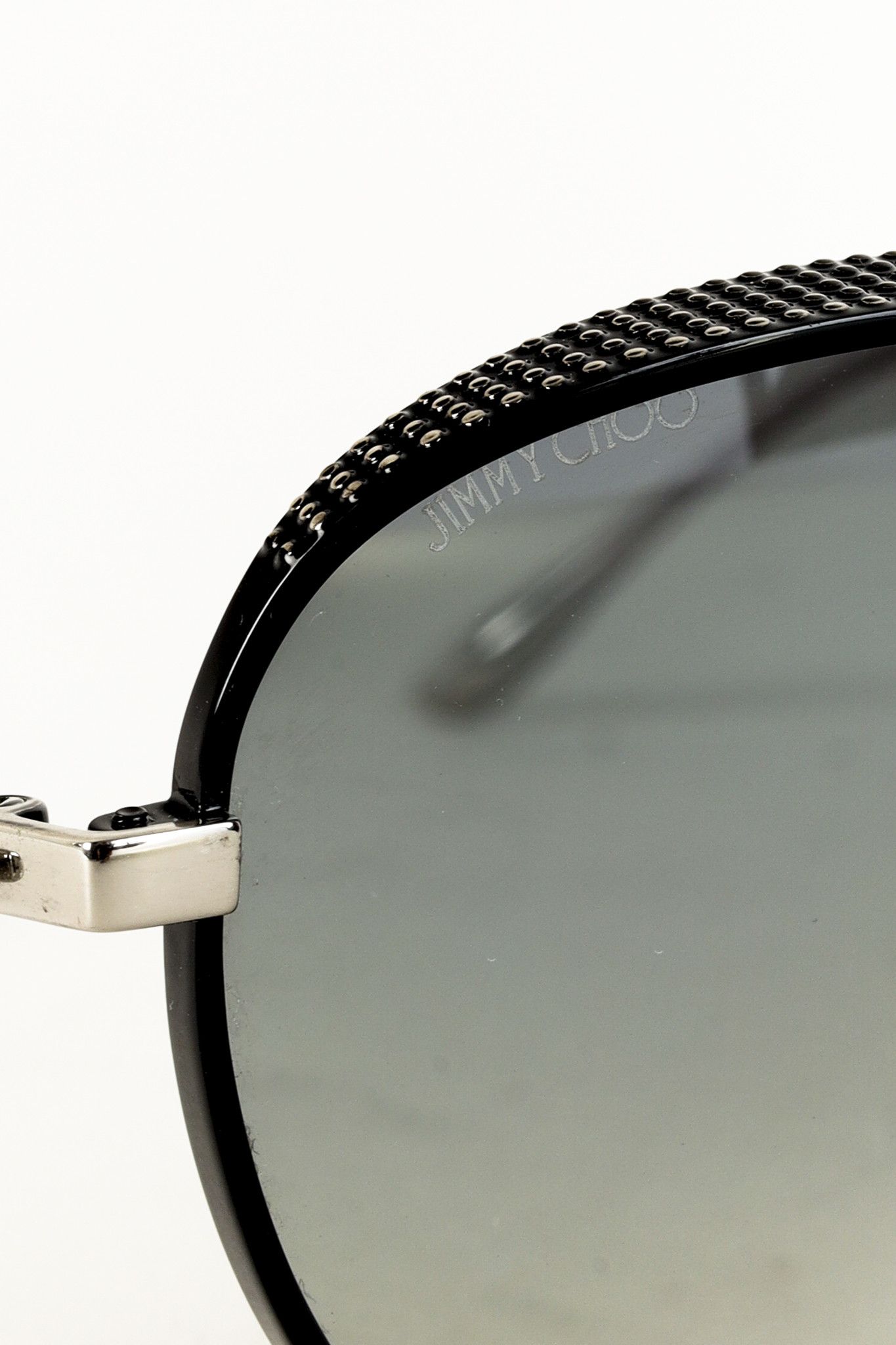 Jimmy Choo Jimmy Choo Ello/S Jin IC Round Gunmetal Textured Sunglasses Size ONE SIZE - 6 Thumbnail