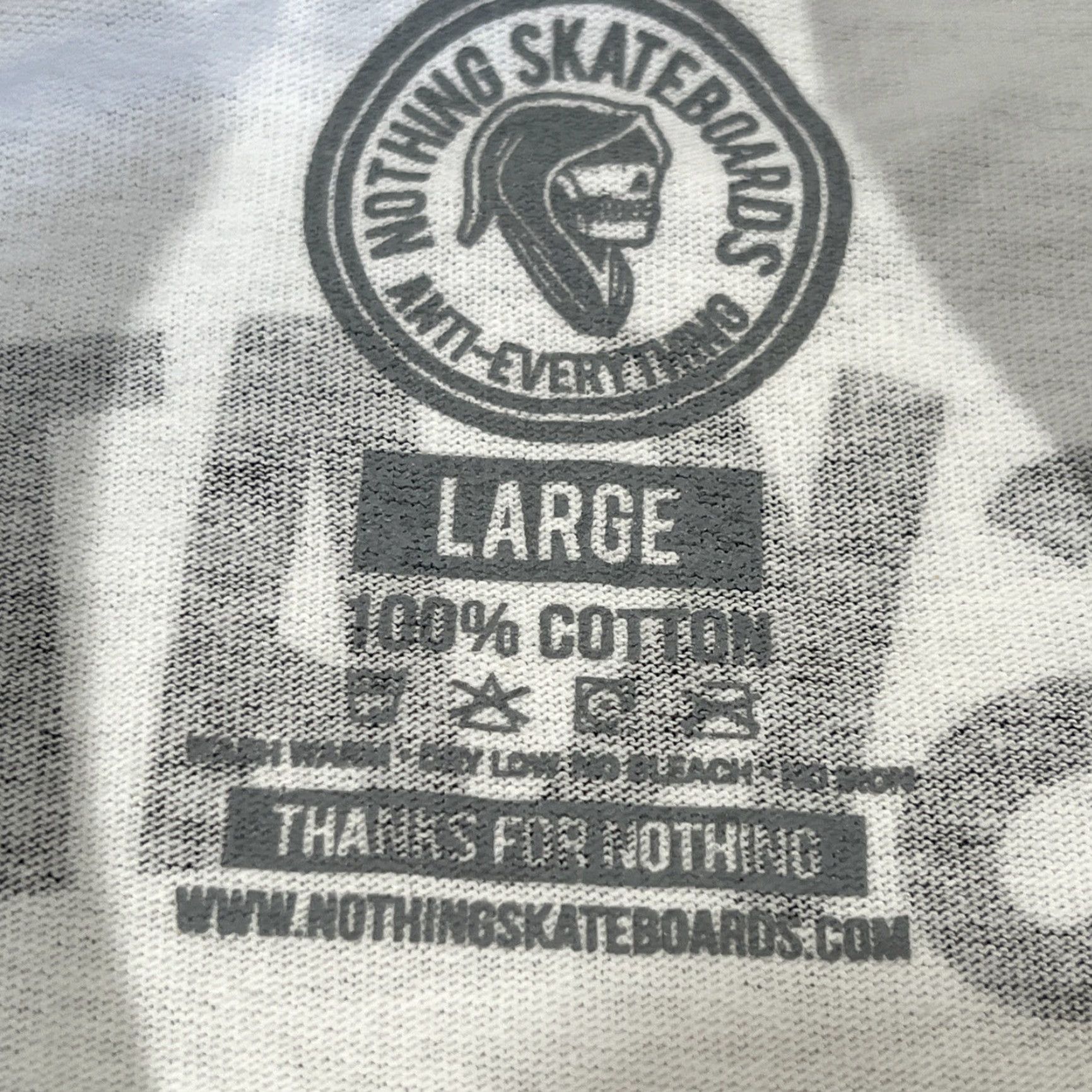 Vintage Nothing Skateboards T Shirt Men’s Large White Skull Anit- Everything Graphic Print Short Sleeve Crew Neck Cotton Mens Regular Size L Size US L / EU 52-54 / 3 - 7 Thumbnail