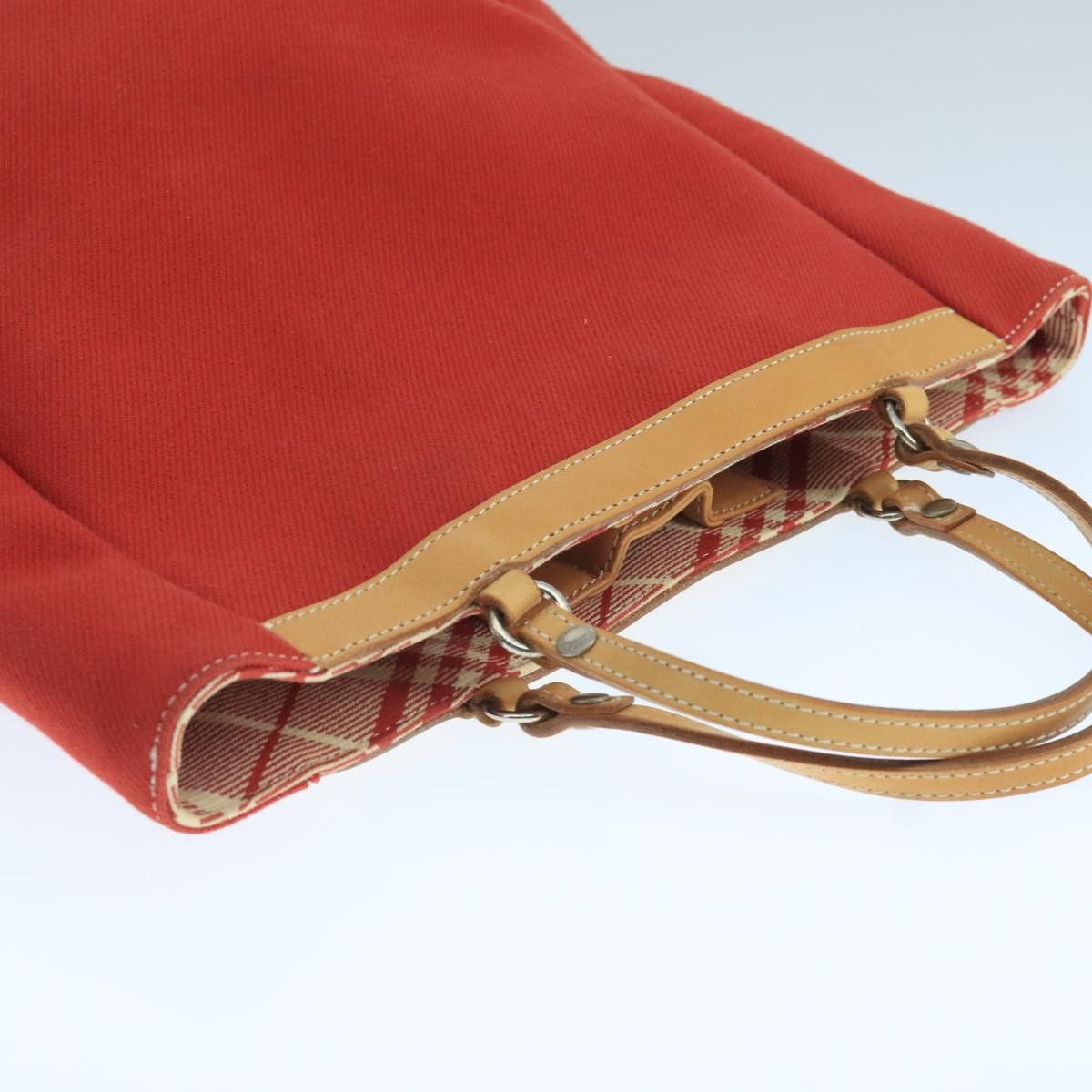 Burberry Burberry Blue Label Tote Bag Canvas Red Size ONE SIZE - 6 Thumbnail