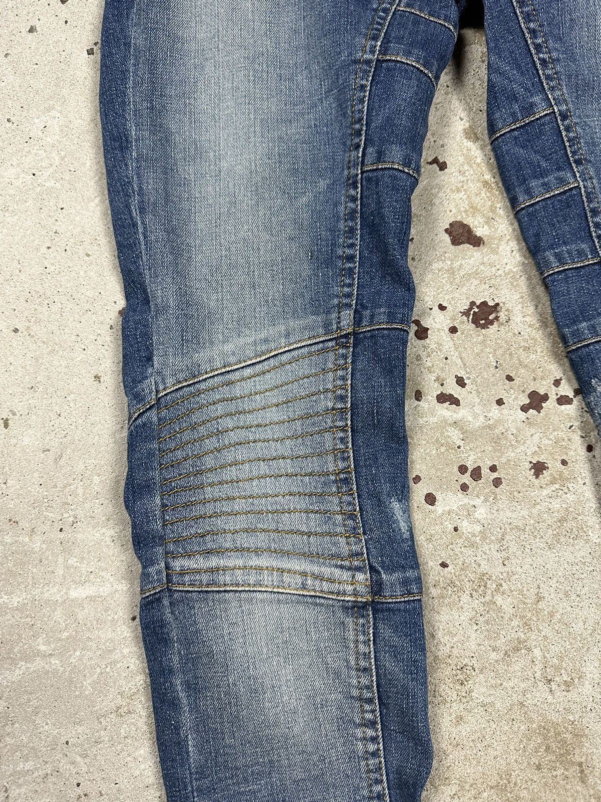 Designer × Japanese Brand By Marlene Birger Denim Biker Moto Jeans Pants Size US 29 - 6 Thumbnail