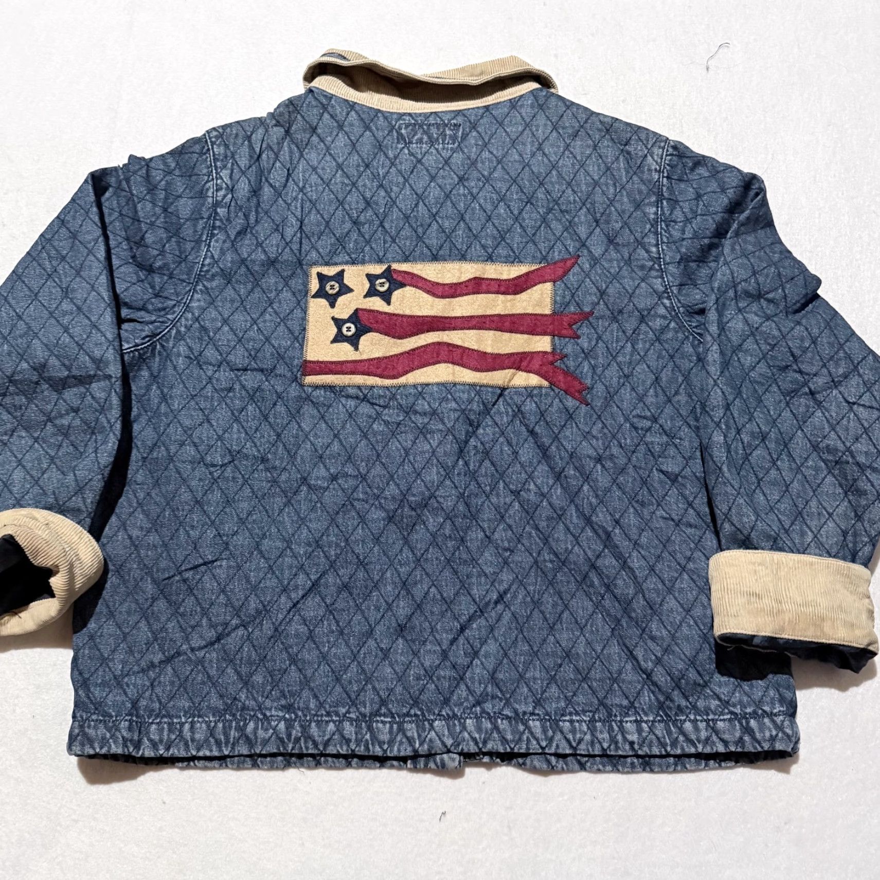 Denime VINTAGE Haik's Quilted Denim Patchwork Jacket Women's Blue Long Sleeve XL Jacket Blue Women Quilted Patchwork Denim USA Christmas Size XL / US 12-14 / IT 48-50 - 2 Thumbnail
