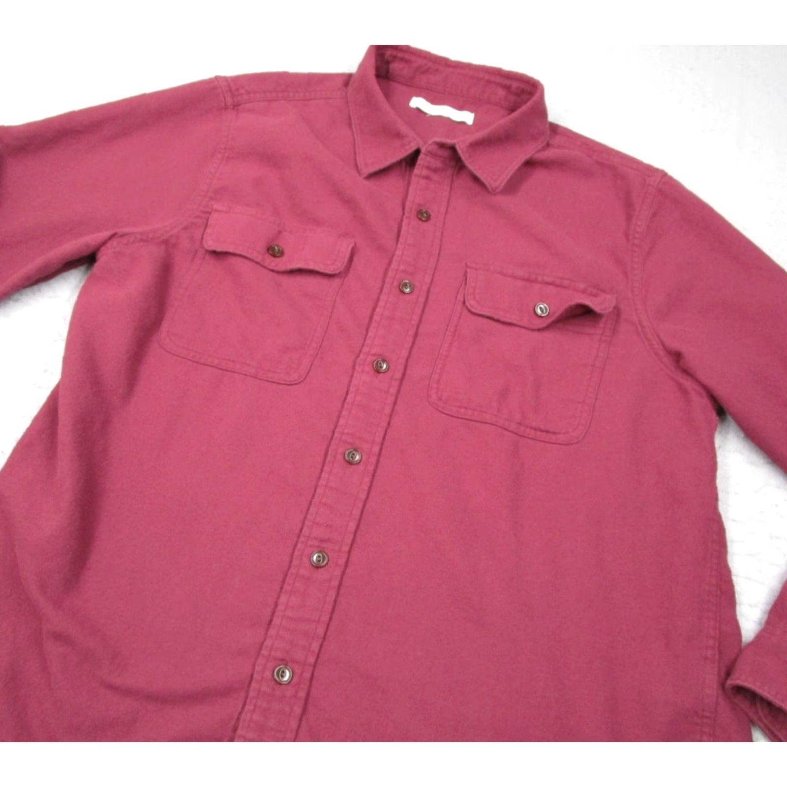 Outerknown OUTERKNOWN Organic Cotton Red Flannel Button-Up Shirt Mens Large Long Sleeve Workwear Size US L / EU 52-54 / 3 - 2 Thumbnail