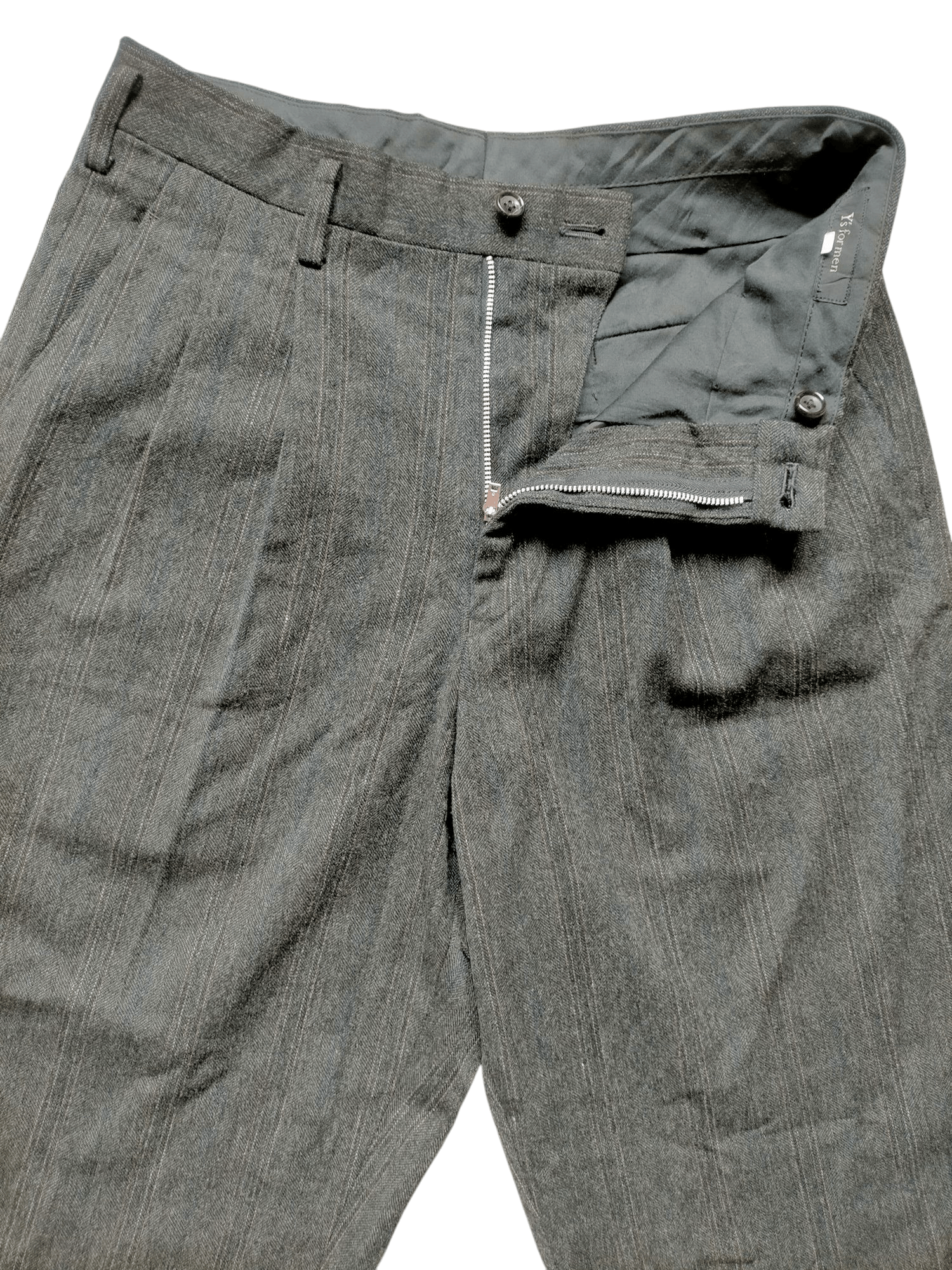 Yohji Yamamoto Y's for men Yohji Yamamoto Wool Wide Stripe Trouser Pants Size US 30 / EU 46 - 4 Thumbnail