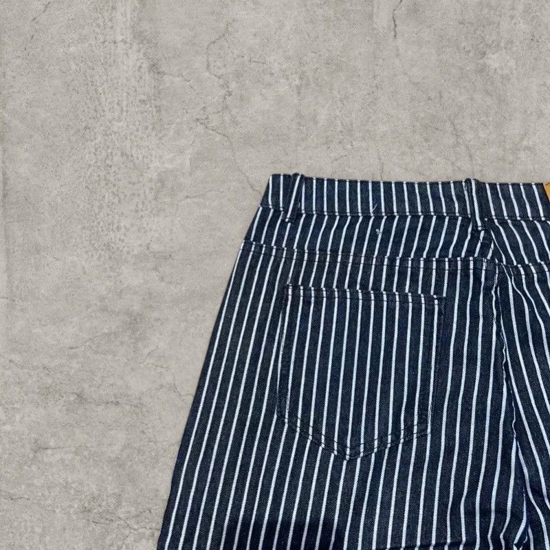Japanese Brand Cool wide skater Japanese style jeans in stripe blue. Size L Size US 34 / EU 50 - 3 Thumbnail
