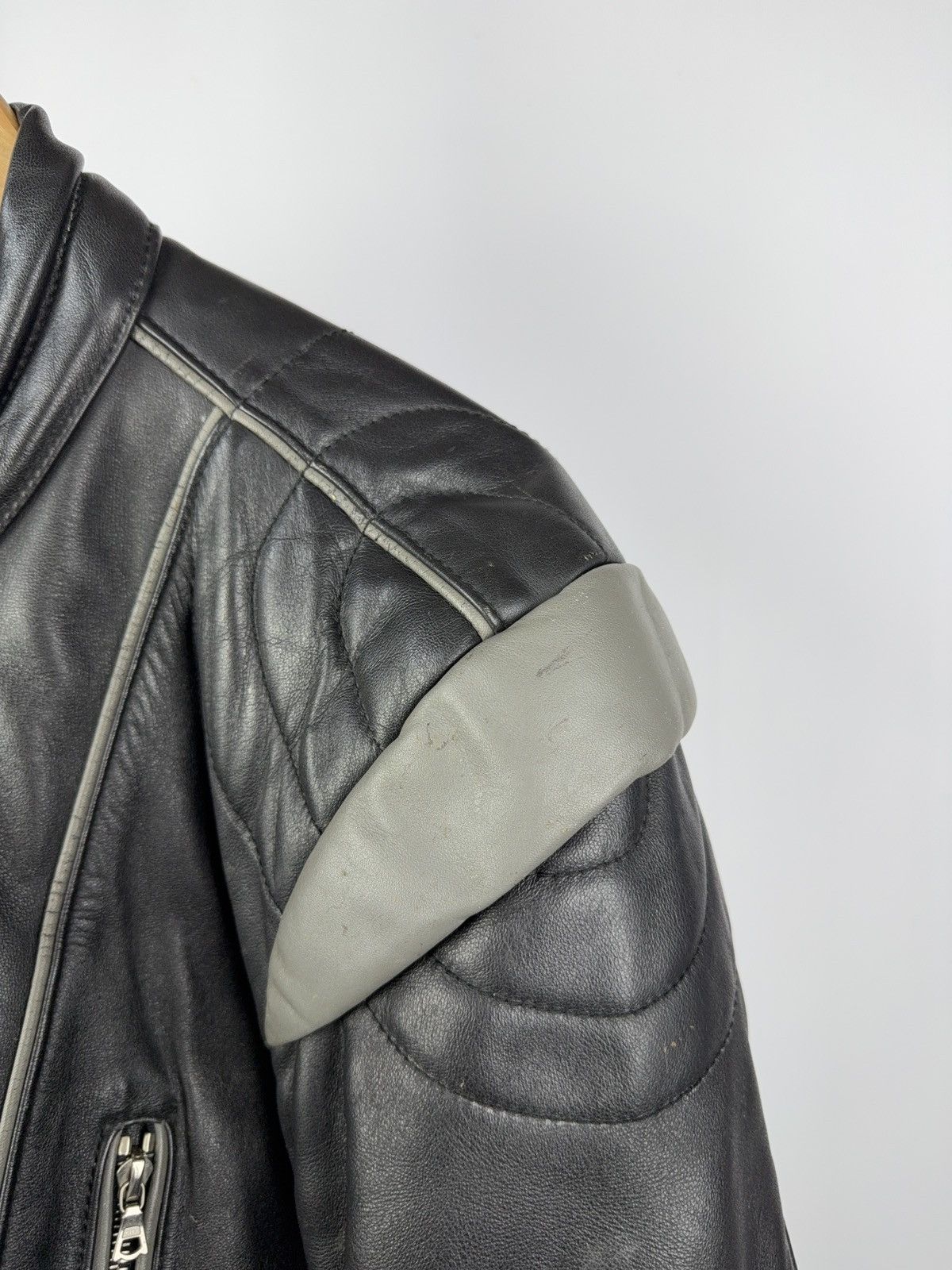 Other Vintage Schwabenleder German Biker Jacket Quilted Leather Size US L / EU 52-54 / 3 - 5 Thumbnail
