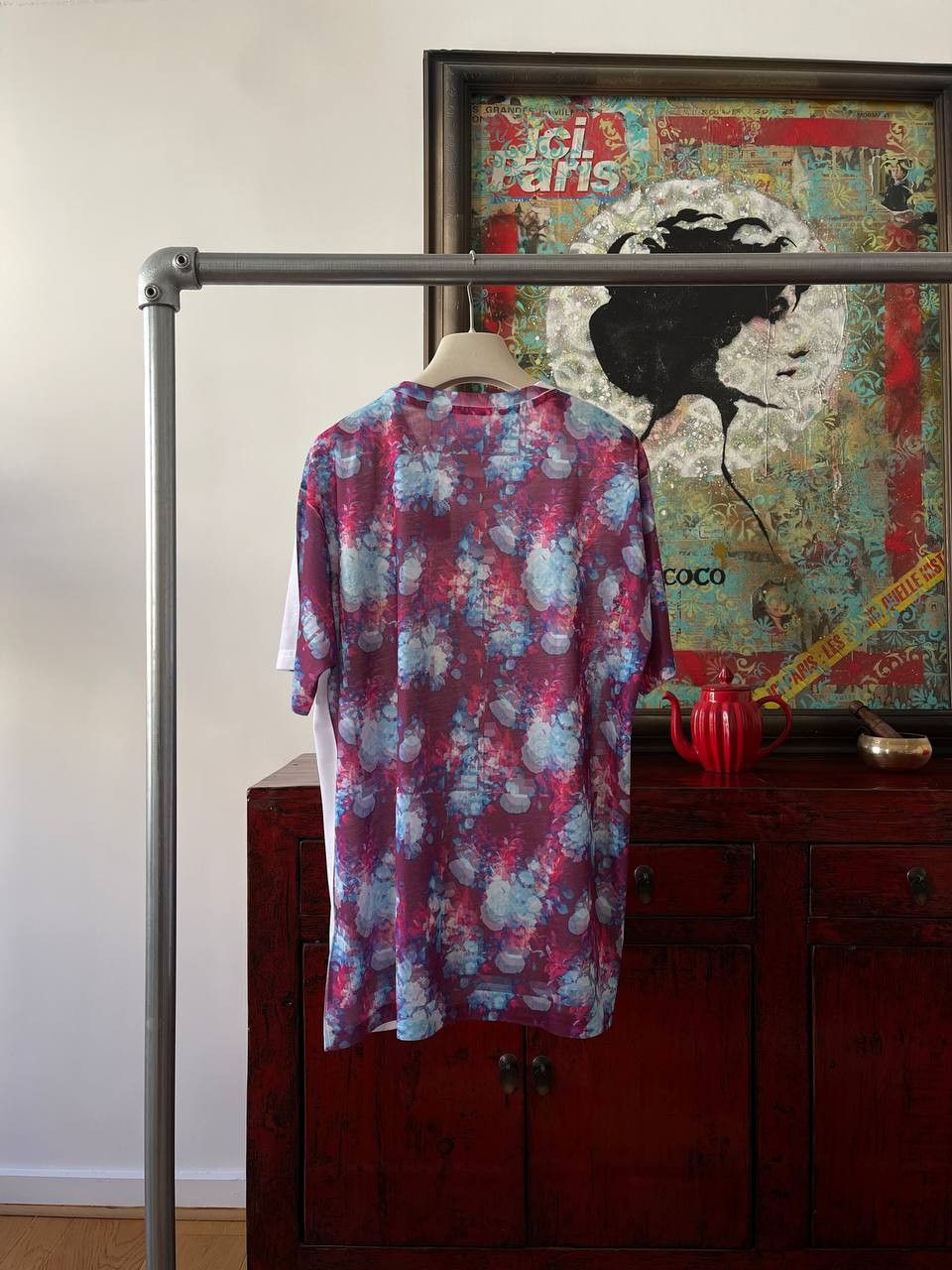 image of Craig Green Ss19 Vibrating Floral Back T-Shirt in Purple, Men's (Size Medium)
