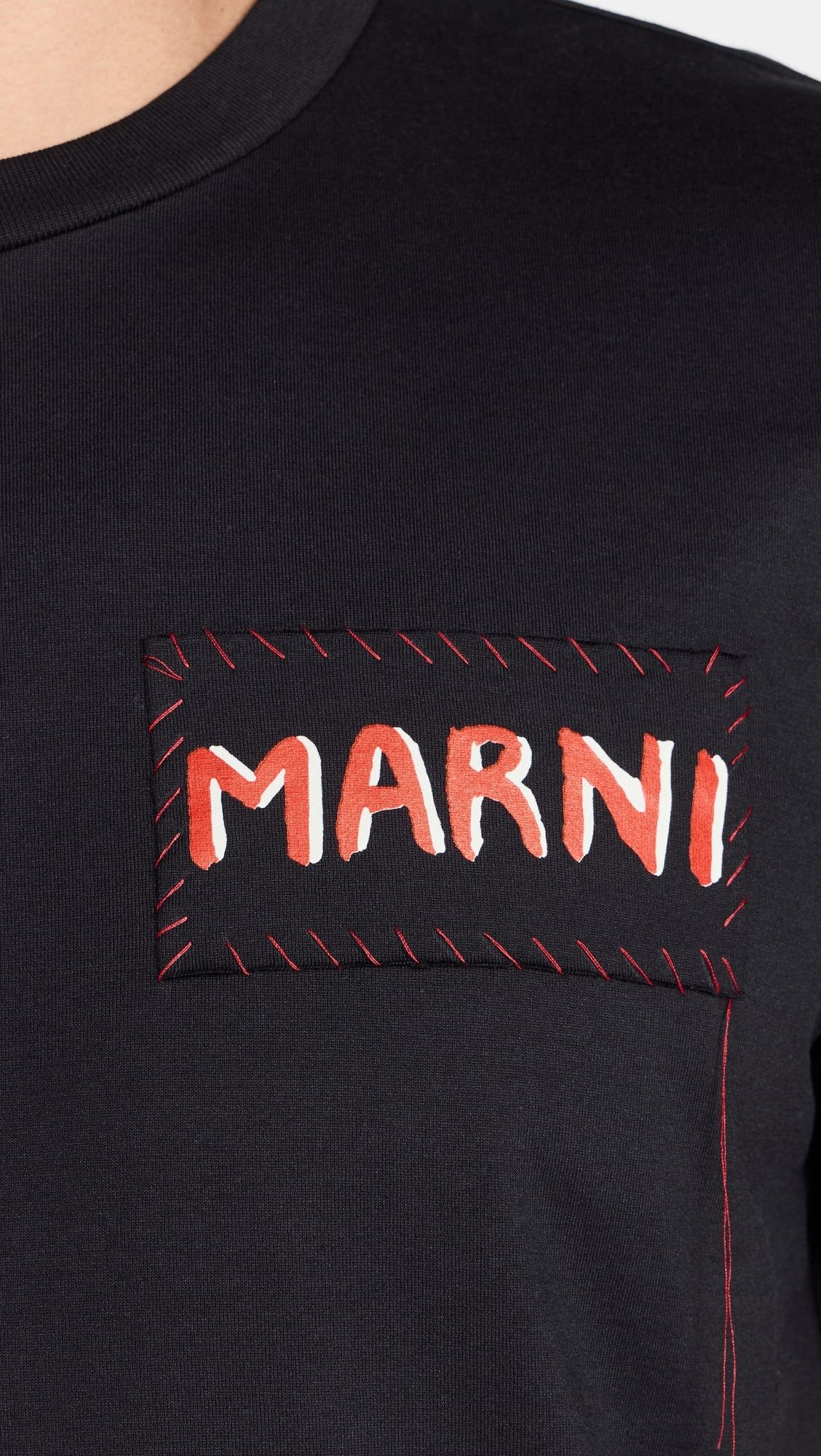 Marni o1s22i1n0924 Patch Logo Short Sleeve T-Shirt in Black Size US S / EU 44-46 / 1 - 5 Thumbnail