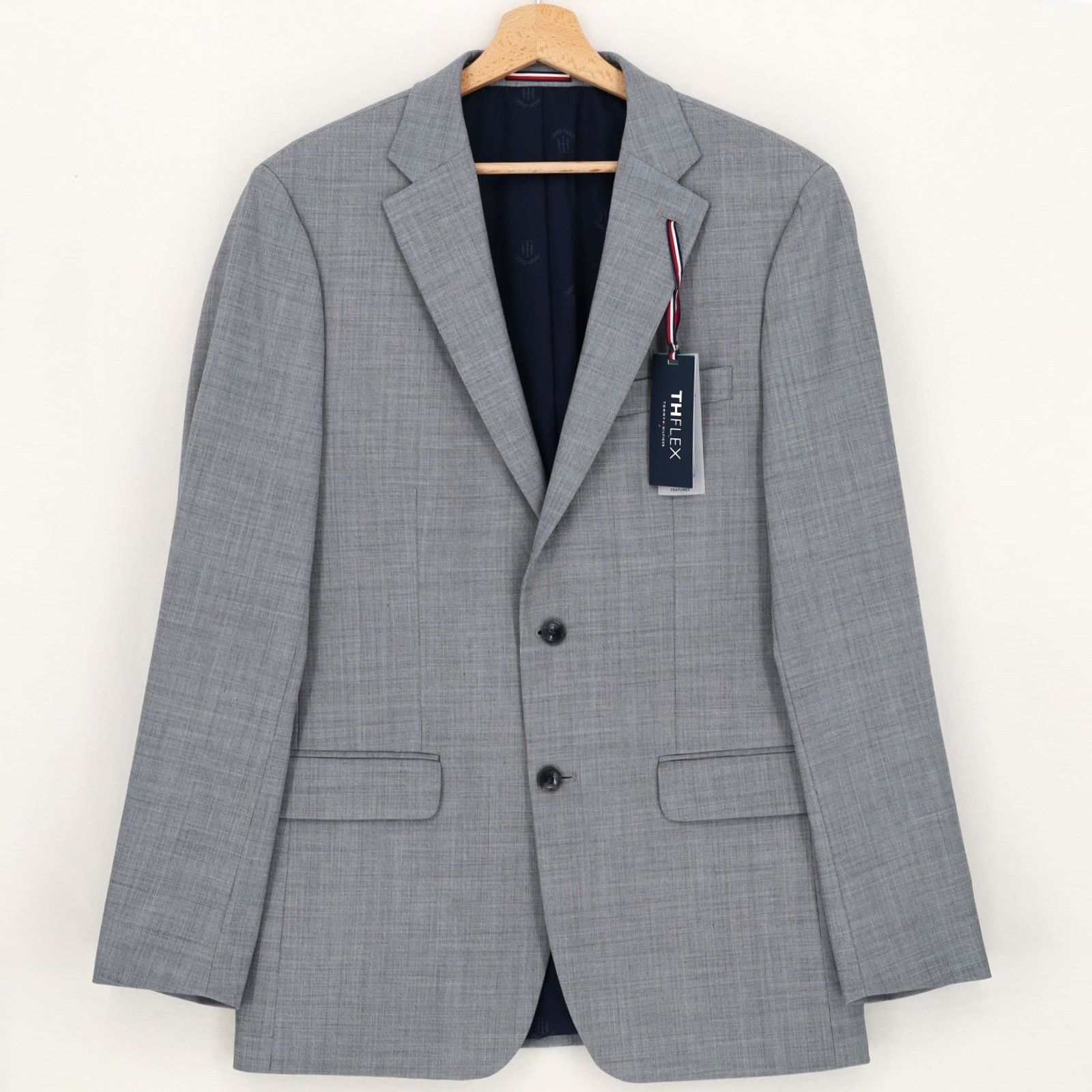 Tommy Hilfiger Tommy Hilfiger Men's Grey Wool Modern Suit Jacket Size 40L Size 40L - 5 Thumbnail