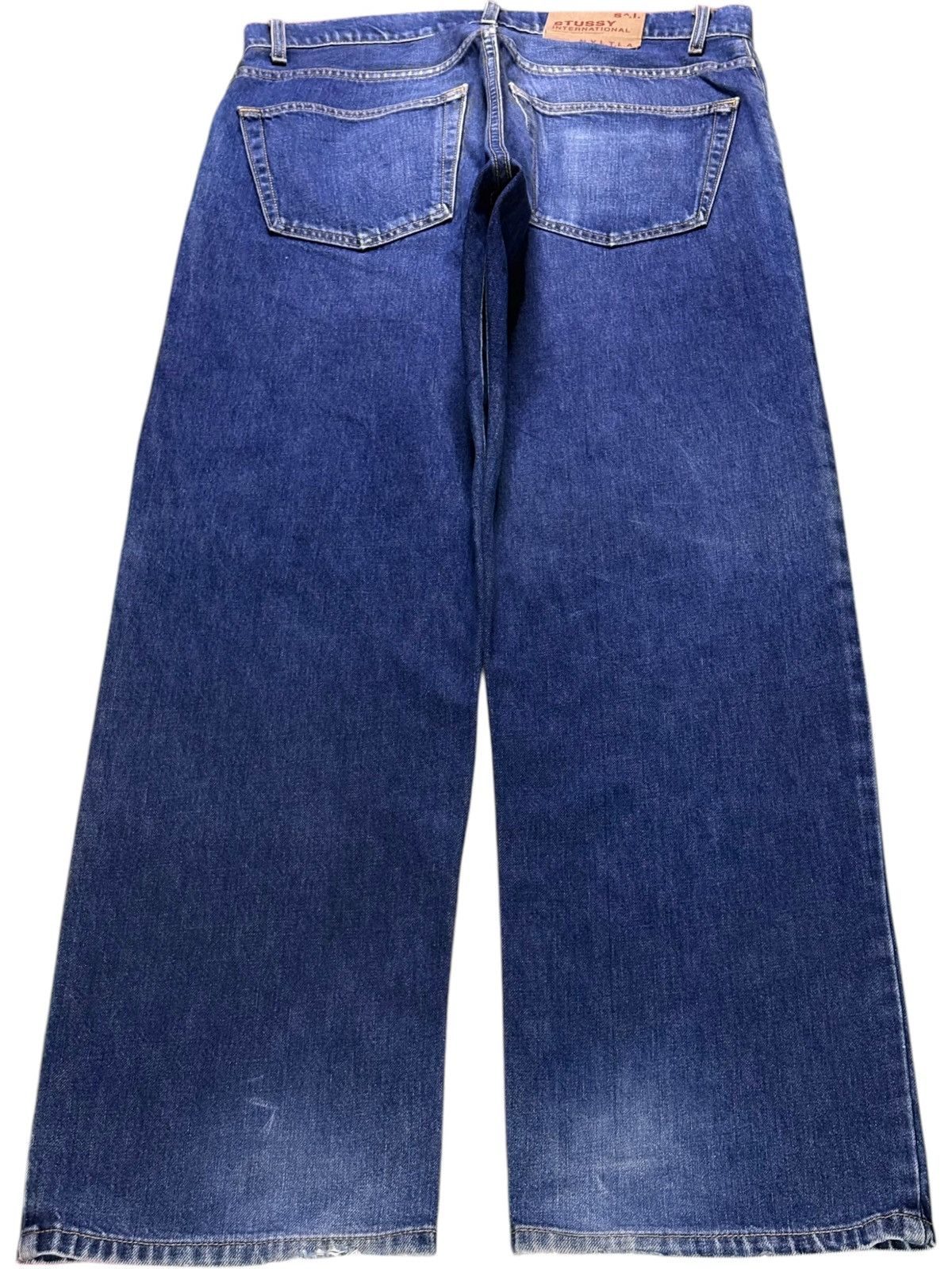 Stussy Vintage Stussy Blue Wash Distress Loose Baggy Jeans Size US 34 / EU 50 - 2 Thumbnail