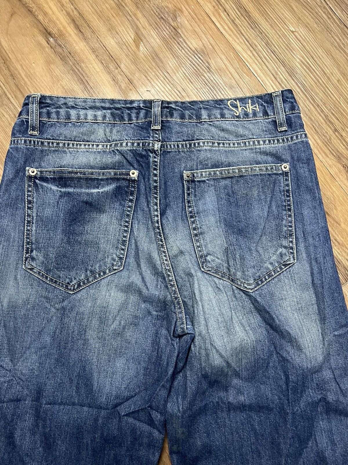14th Addiction Y2K Italian Shiki Ripped Wide-Leg Denim Jeans (41) Size 26" / US 2 / IT 38 - 12 Thumbnail