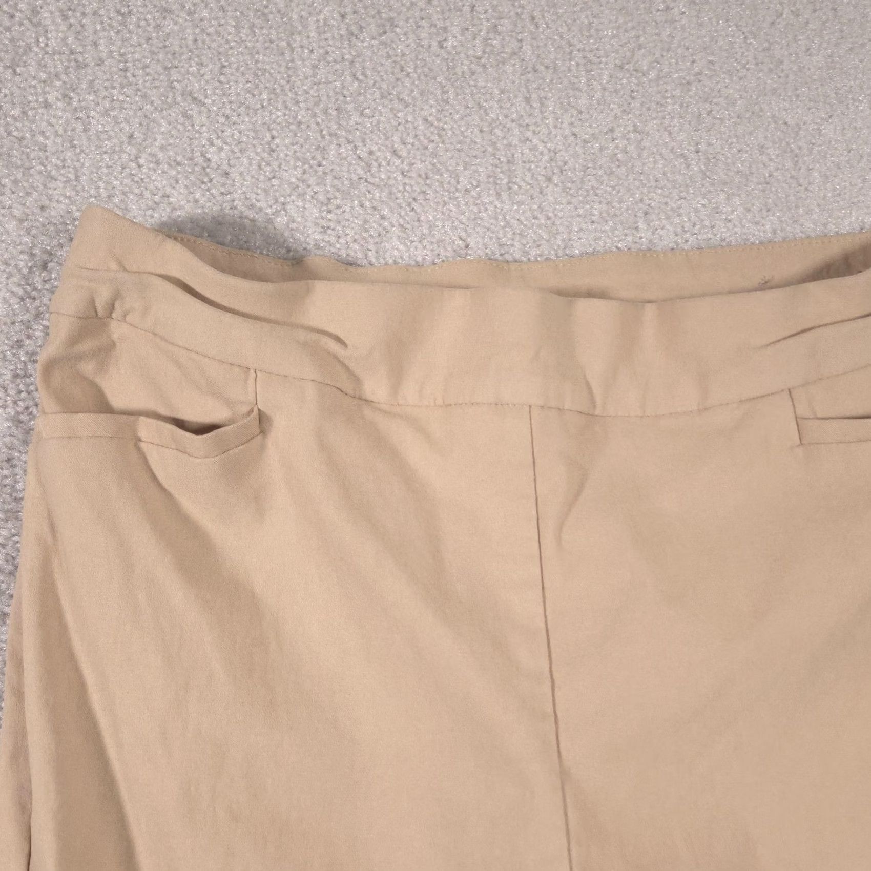 Vintage Chico's Pants Womens 10 Petite Khaki Ankle Button Hem Pull-On Slim Stretch Chino Pants Size 32" / US 10 / IT 46 - 4 Thumbnail