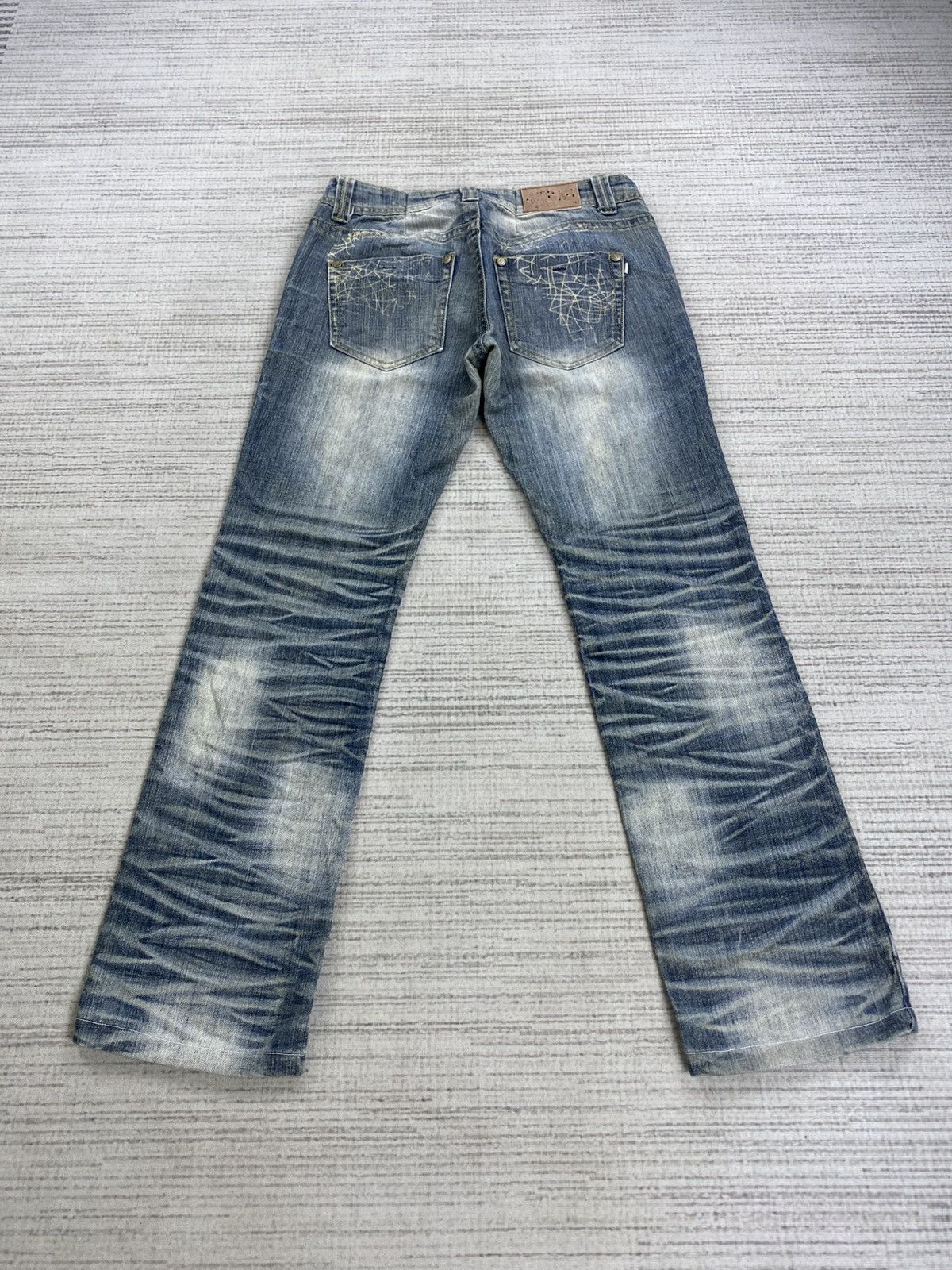 Hysteric Glamour Vintage Distressed Denim Jeans with Crisscross Punk Pants Size US 29 - 2 Thumbnail